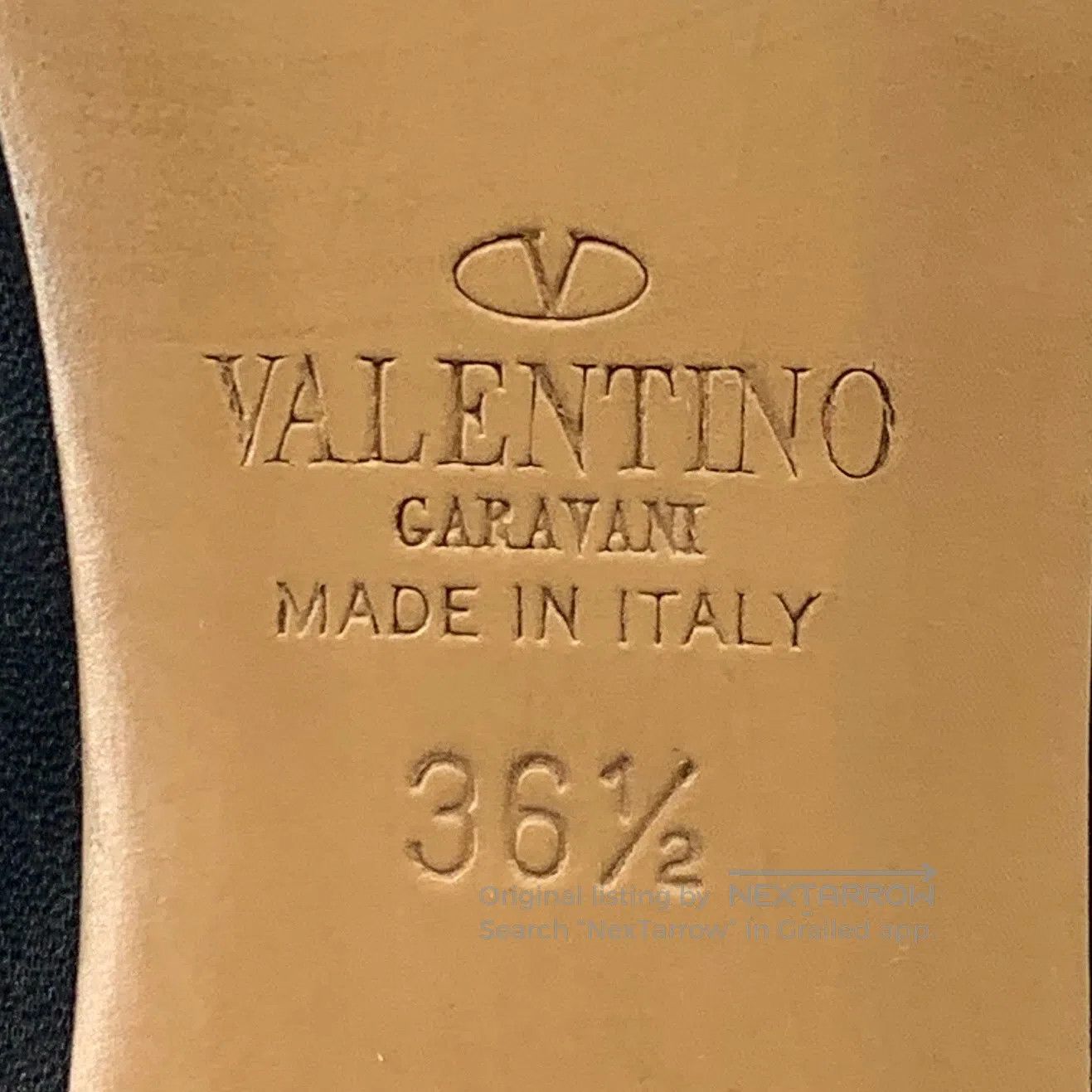 Valentino Valentino Black leather pointed toe rivet decoration fine Size US 6 / IT 36 - 6 Thumbnail