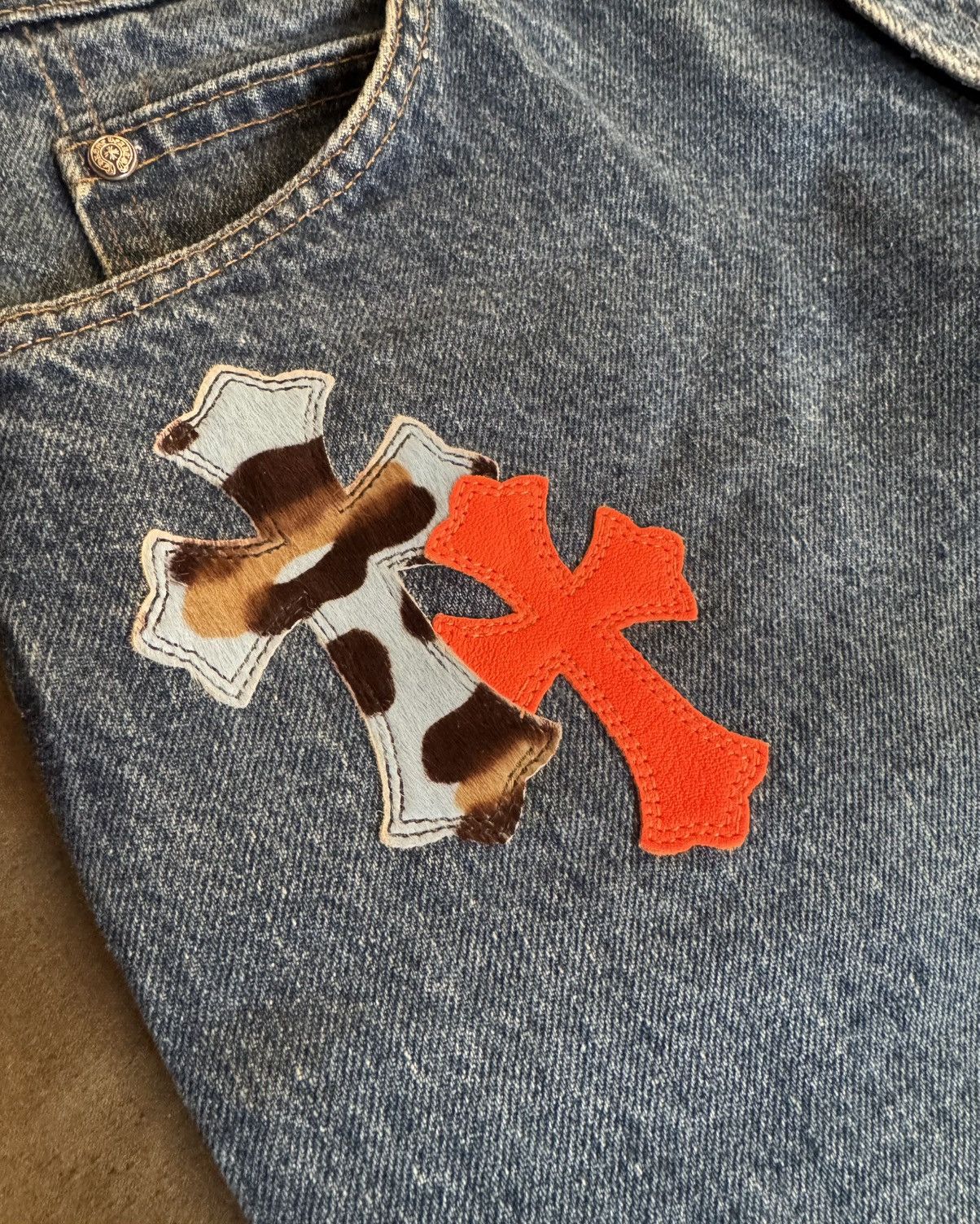 Chrome Hearts × Levi's Chrome Hearts Levi’s Cross Patch Jeans Size US 33 - 3 Thumbnail