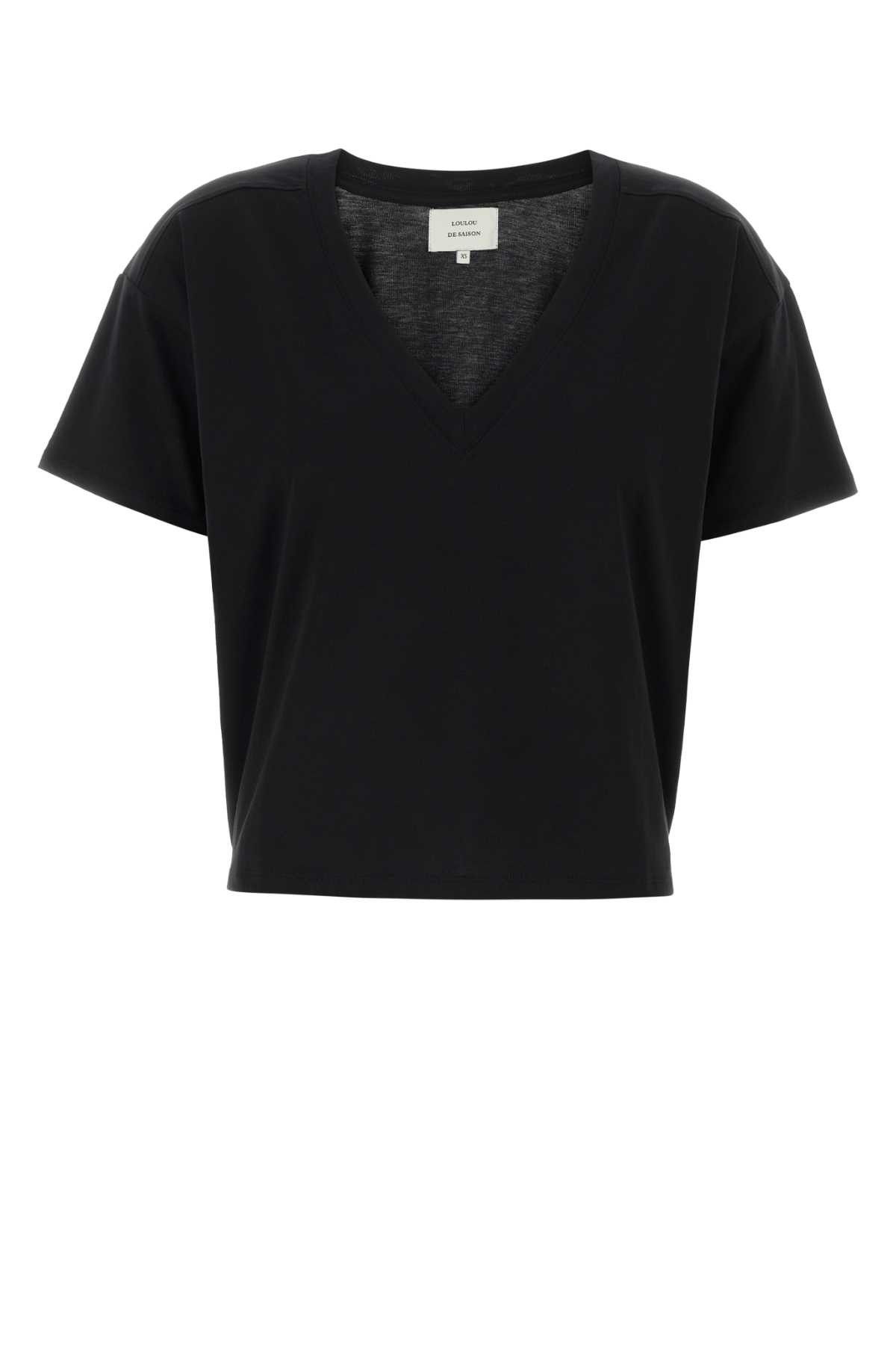 Loulou de Saison Black Cotton Faaa T-Shirt Size XS / US 0-2 / IT 36-38 - 1 Thumbnail