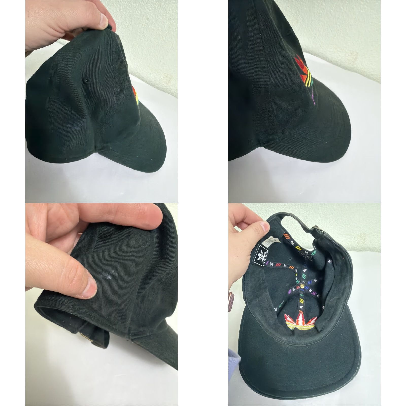 Adidas Adidas Hat Cap Rainbow Trefoil Logo Black Dad Cap OSFM Strapback Love Pride Cap Hat Size ONE SIZE - 9 Thumbnail
