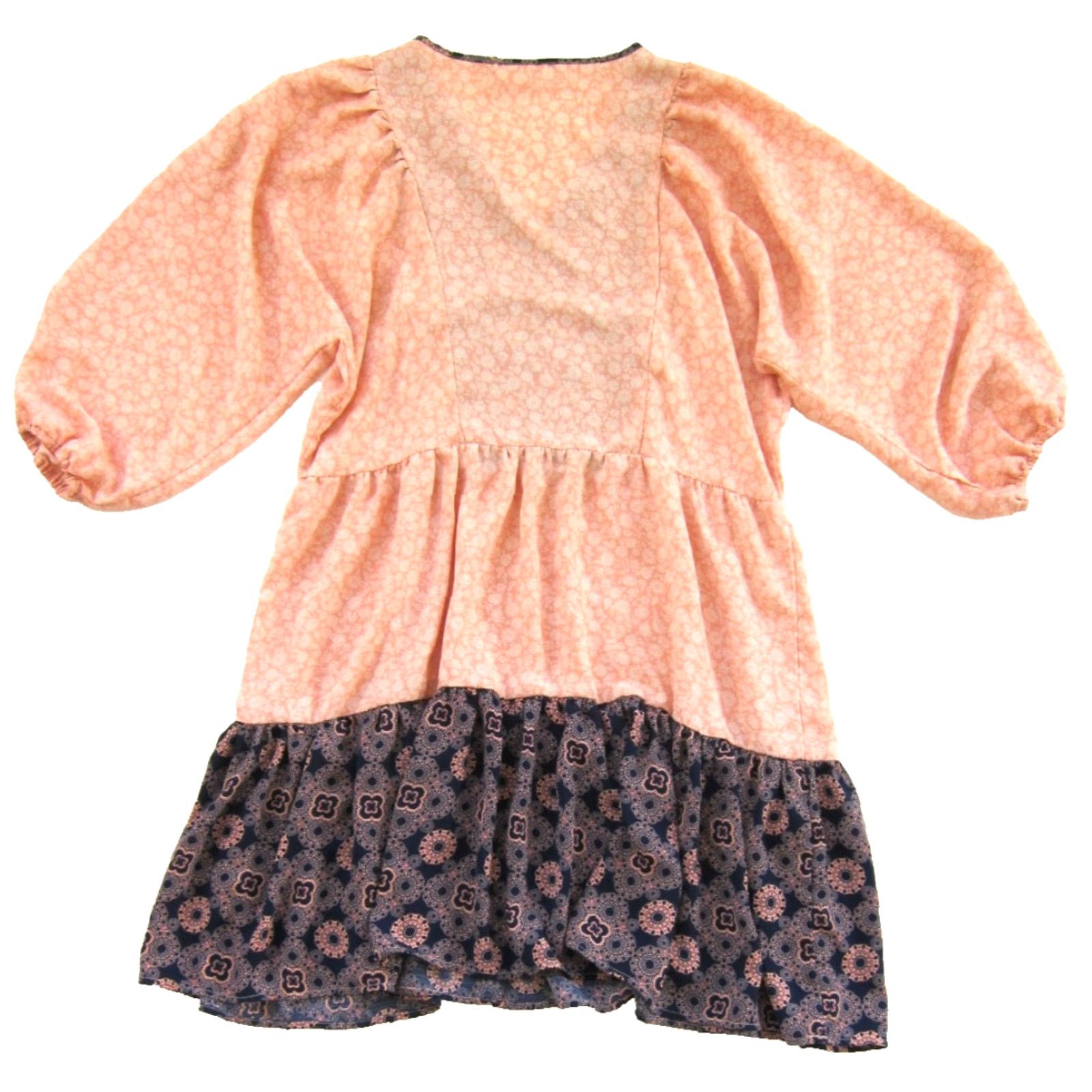 Vintage Studio B By Bobeau Dress 3/4 Sleeve V-Neck Smock Pink Blue Floral Paisley Large Size L / US 10 / IT 46 - 2 Thumbnail