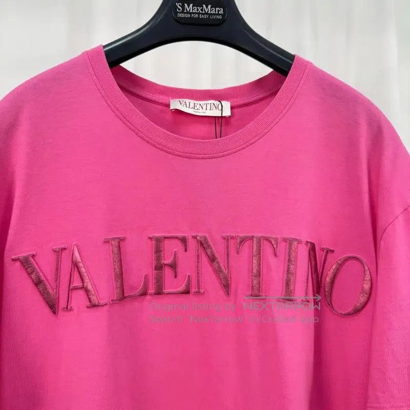 Valentino Valentino Pink Cotton Logo Short Sleeve Tee . Size US L / EU 52-54 / 3 - 3 Thumbnail