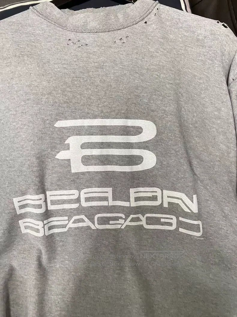 Balenciaga Balenciaga Gray Ripped Short Sleeve T-Shirt, Size 2 Size US M / EU 48-50 / 2 - 2 Thumbnail