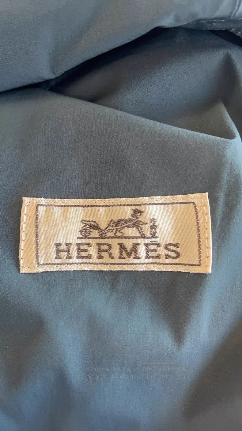 Hermes Hermes Collar Blue and Green Color Blocked Nylon Sleeveles Size US L / EU 52-54 / 3 - 3 Thumbnail
