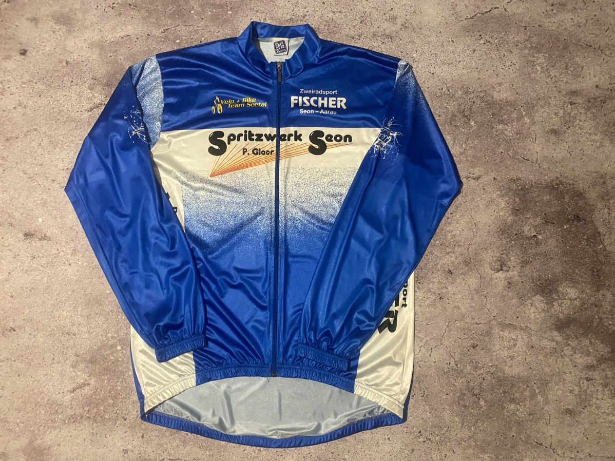 Vintage SMS Santini made in Italy cycle cycling long sleeve jersey Size US XL / EU 56 / 4 - 1 Thumbnail
