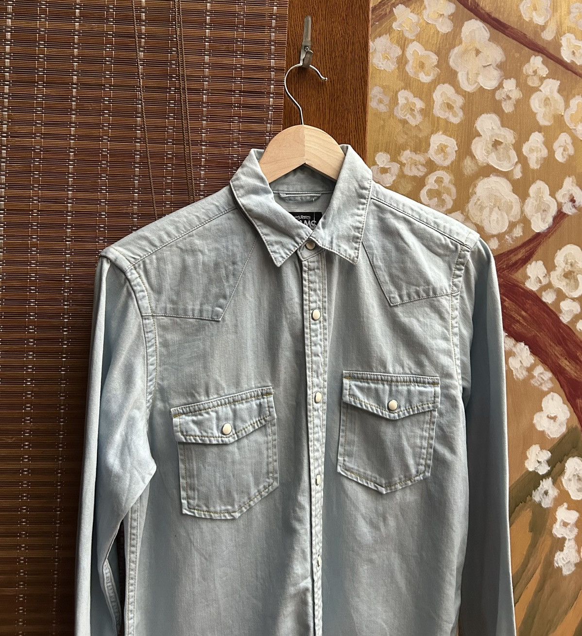 Beams Plus Beams Blue Washed Western Shirt Pearl Snap Size M Size US M / EU 48-50 / 2 - 3 Thumbnail