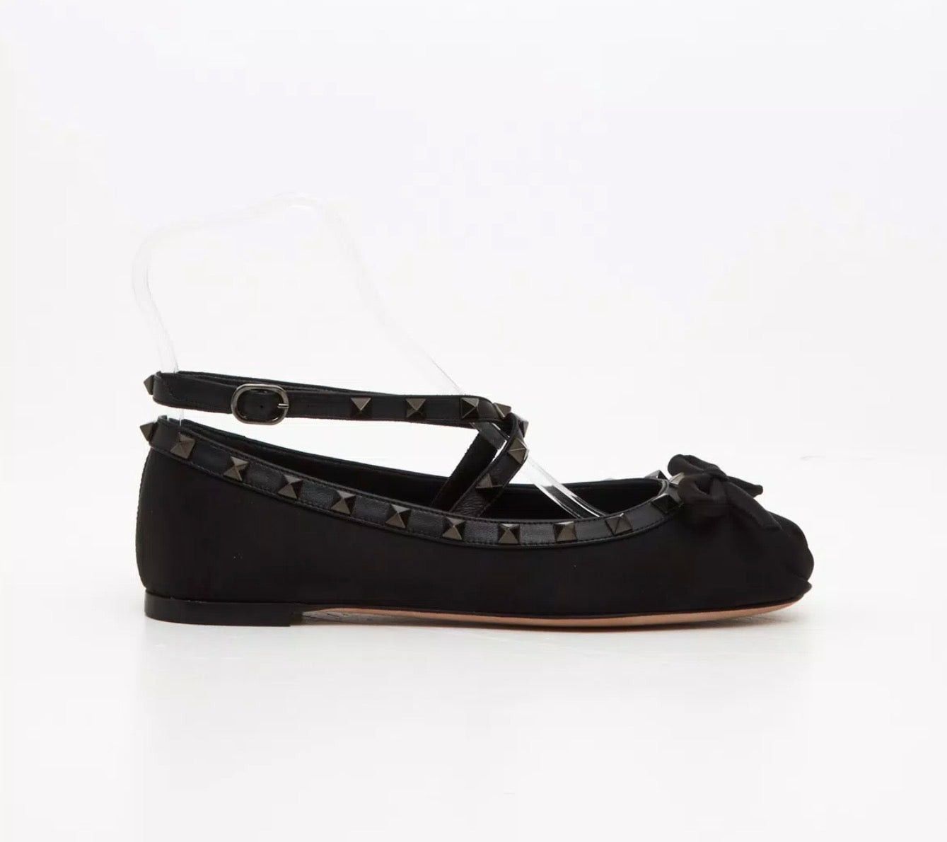 Valentino Rockstud Satin Ballerina SIZE 35.5
