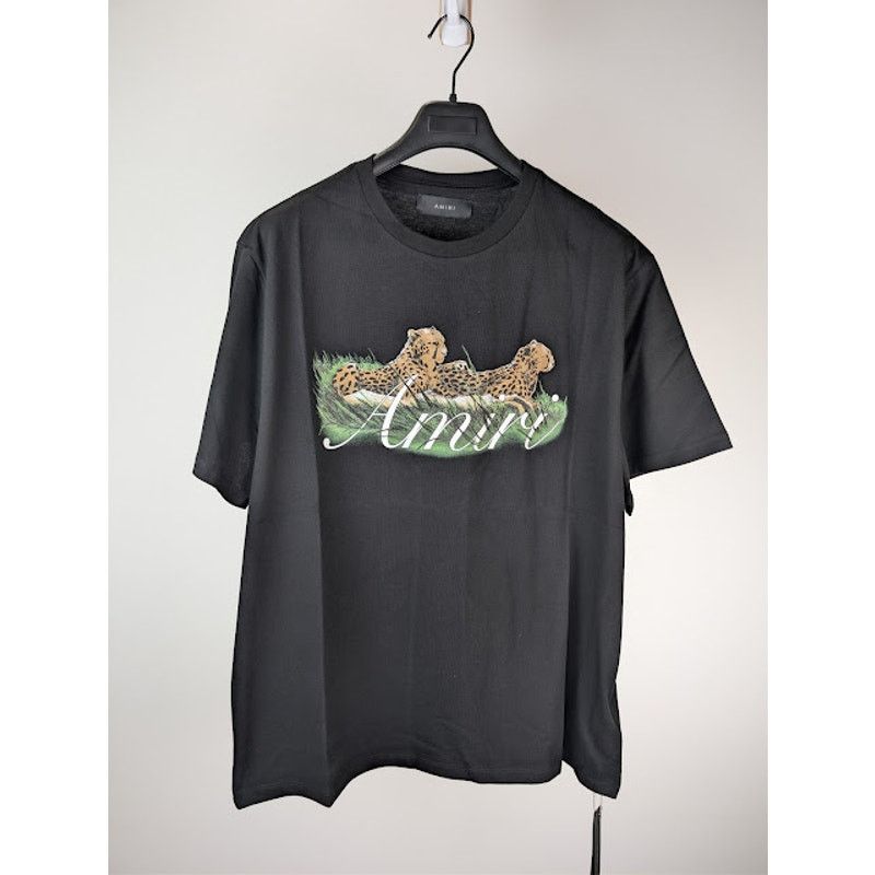 Amiri o1rshd1 Cheetah Logo-Print Cotton T-Shirt in Black Size US XXL / EU 58 / 5 - 8 Thumbnail