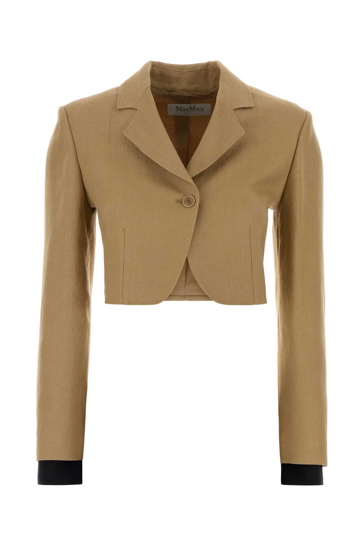 Max Mara Beige Linen Buono Blazer Size M / US 6-8 / IT 42-44 - 1 Thumbnail