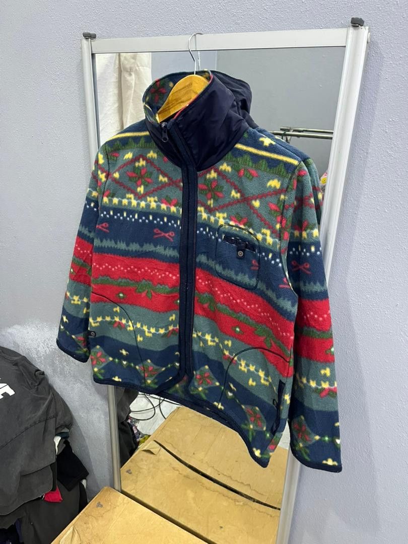 Japanese Brand Japanese Vintage Patterned Fleece Zip Up Jacket Size US S / EU 44-46 / 1 - 2 Thumbnail