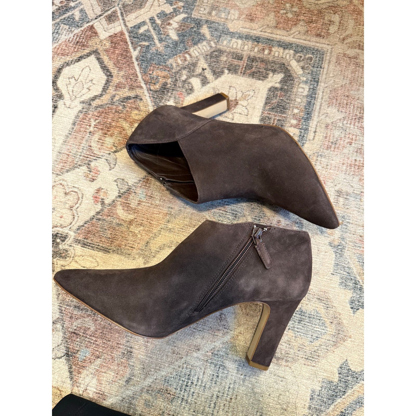 Cole Haan Cole Haan Vestry Pointed Booties Chocolate Suede, Sz 9.5 B, Size US 9.5 / IT 39.5 - 9 Thumbnail