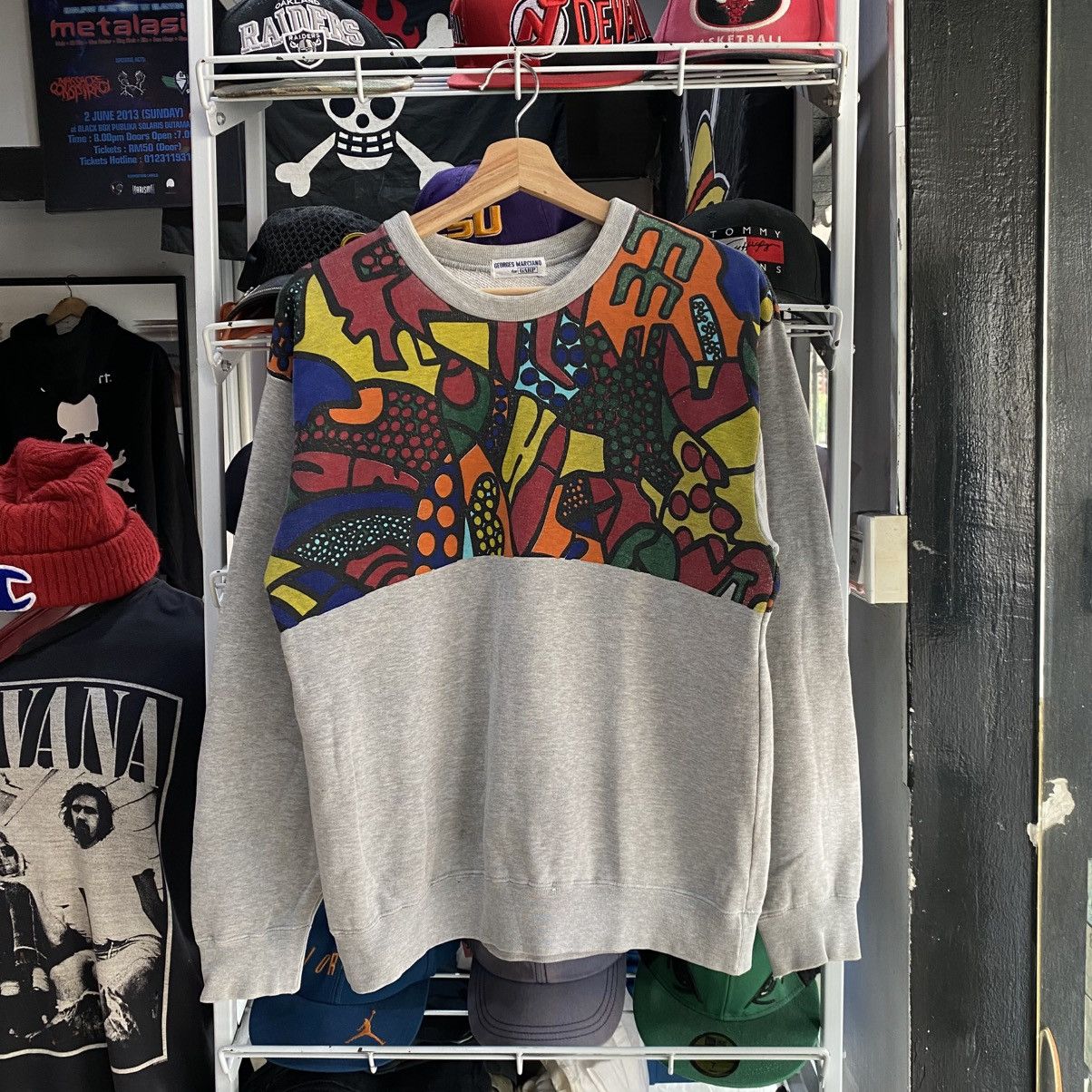 Guess × Vintage Vintage 80s Georges Marciano By Garp Art Design Sweatshirts Size US M / EU 48-50 / 2 - 1 Thumbnail