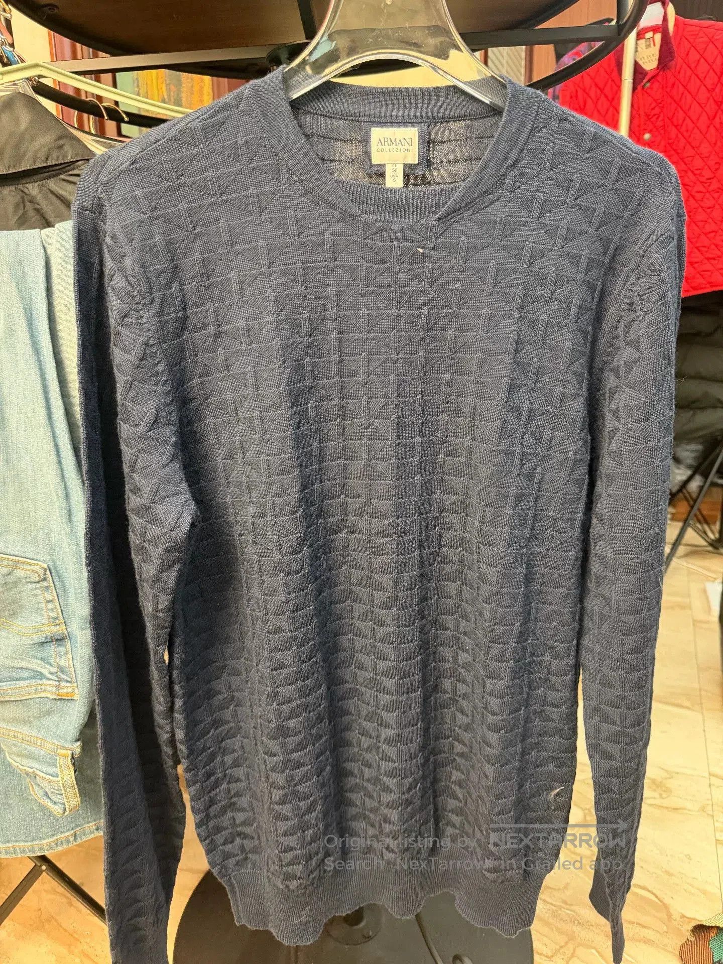 Armani Collezioni Armani Collezioni Men's Navy Wool Sweater. Size US M / EU 48-50 / 2 - 1 Thumbnail