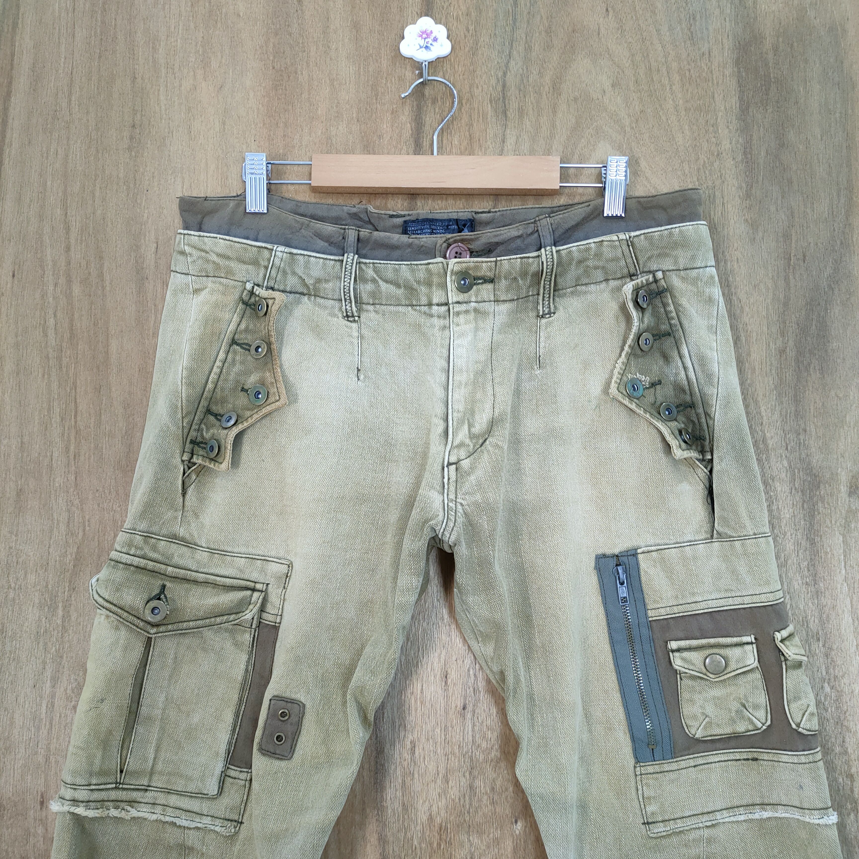 Japanese Brand × Vintage SICK💥 VINTAGE DOUBLE WAIST BONDAGE CARGO PANTS Size US 32 / EU 48 - 2 Thumbnail