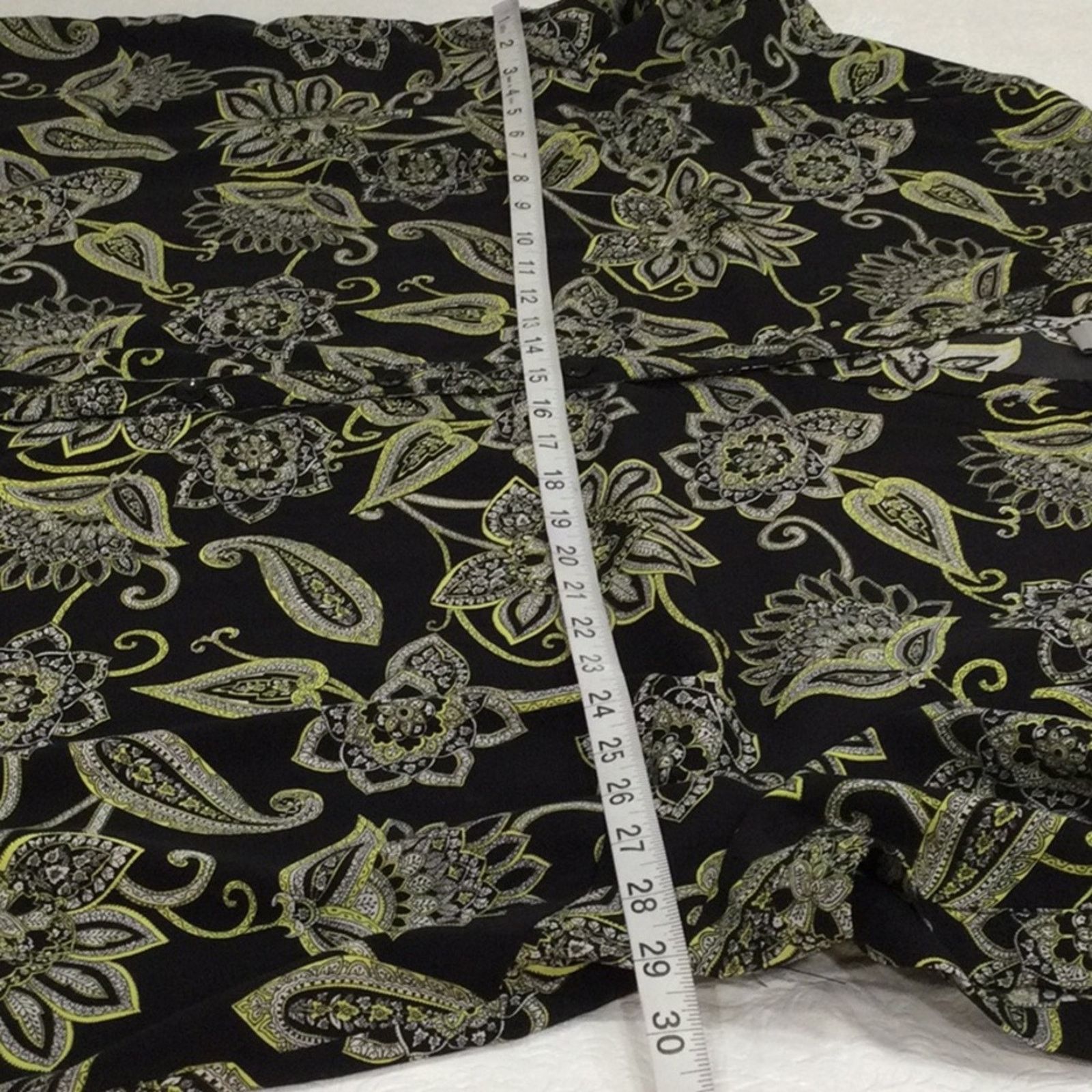 Other Catherines Blk/Green Paisley Button Front Top 3X 26/28W Size 3XL / US 20-22 - 13 Thumbnail