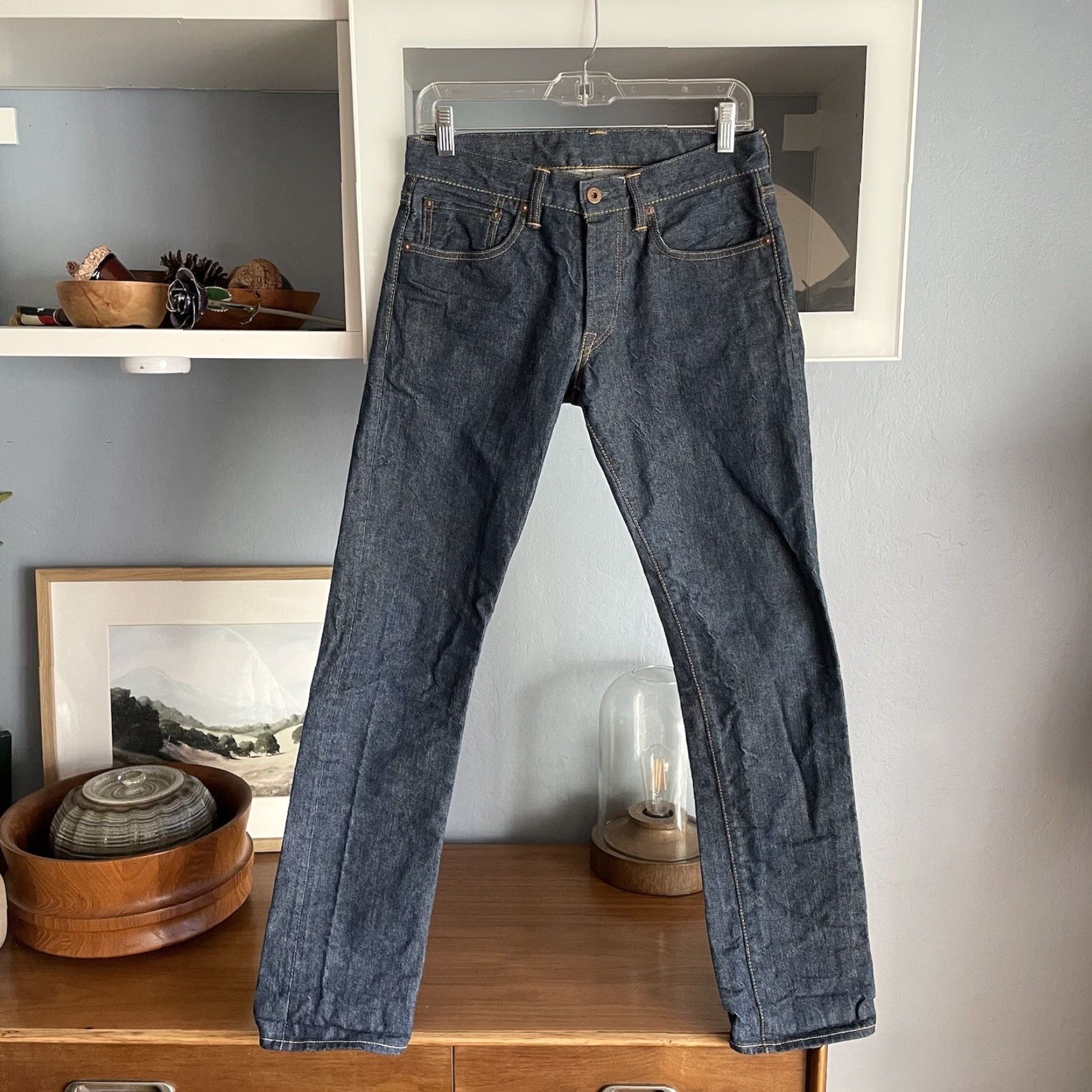 Denime NSF Japanese Selvedge Denim Jeans Straight Blue Button Fly Men’s Size 29 X 31 Size US 29 - 2 Thumbnail