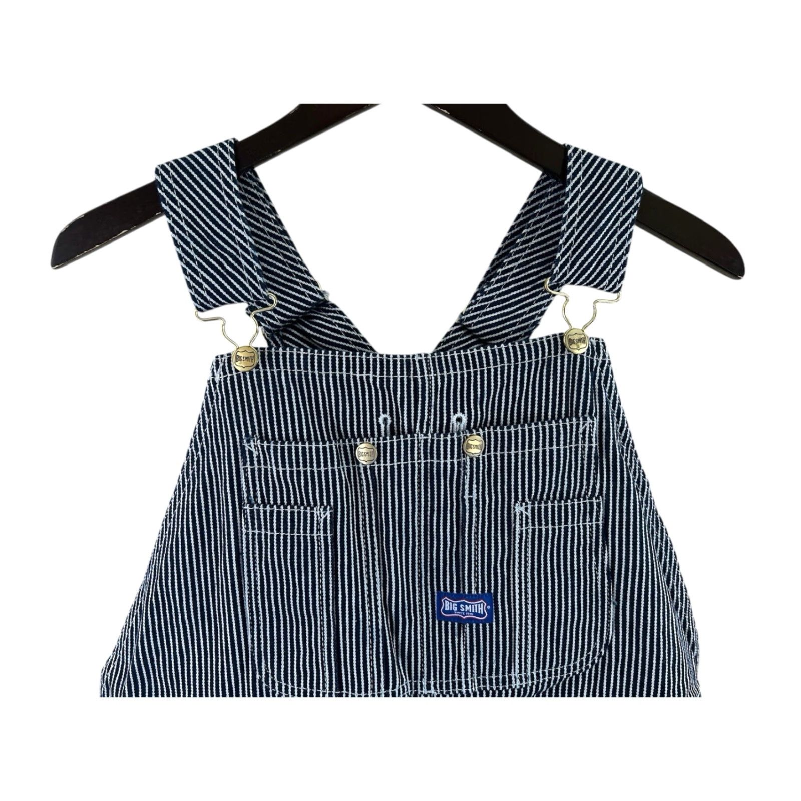 Vintage VINTAGE Big Smith Overalls Shirt Mens 38x30 Blue Striped 2010s Denim Conductor Bib Pants Size US 38 / EU 54 - 2 Thumbnail