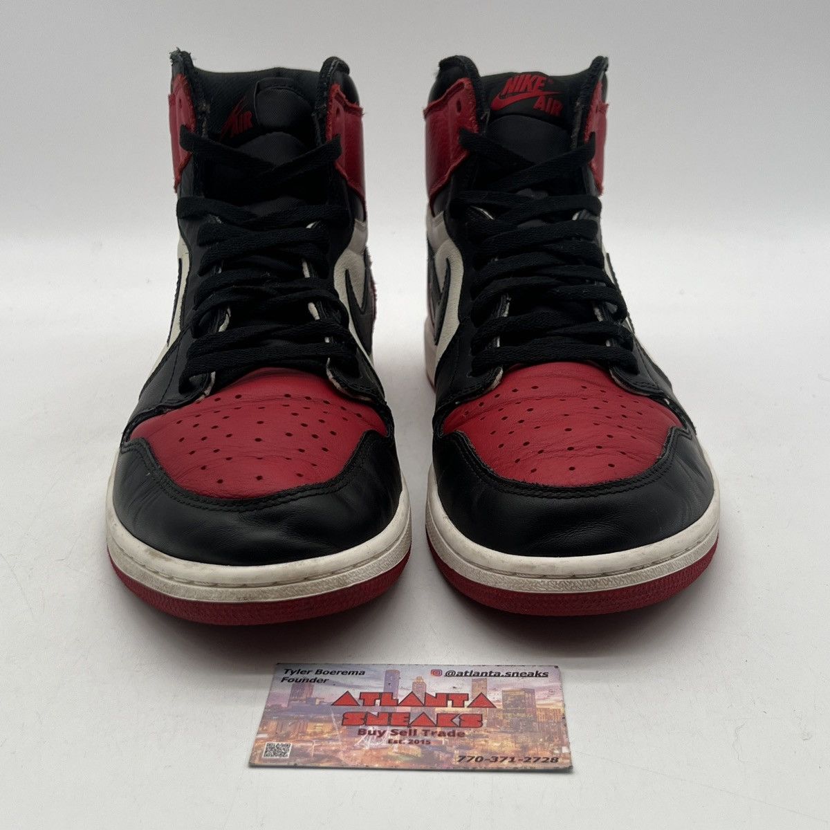 Nike Air Jordan 1 high bred toe Size US 13 / EU 46 - 2 Thumbnail
