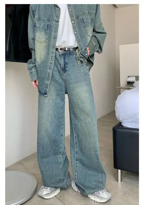 Other Retro distressed washed American wide-leg loose casual jeans Size US 32 / EU 48 - 3 Thumbnail