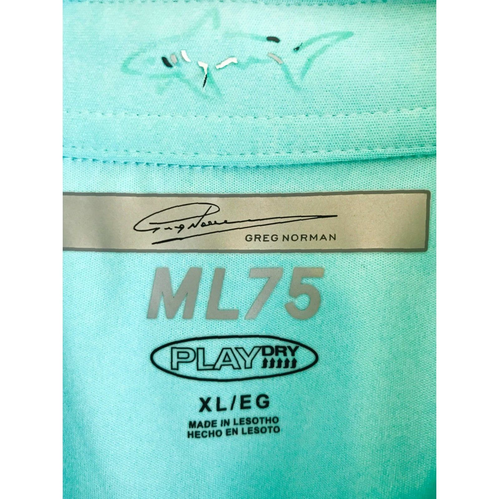 Vintage Greg Norman ML75 Polo Shirt Men's XL Turquoise Short Sleeve Polo 1/4 Button Up Breathable Vintage? No (adjusted for clarity) Size US XL / EU 56 / 4 - 5 Thumbnail