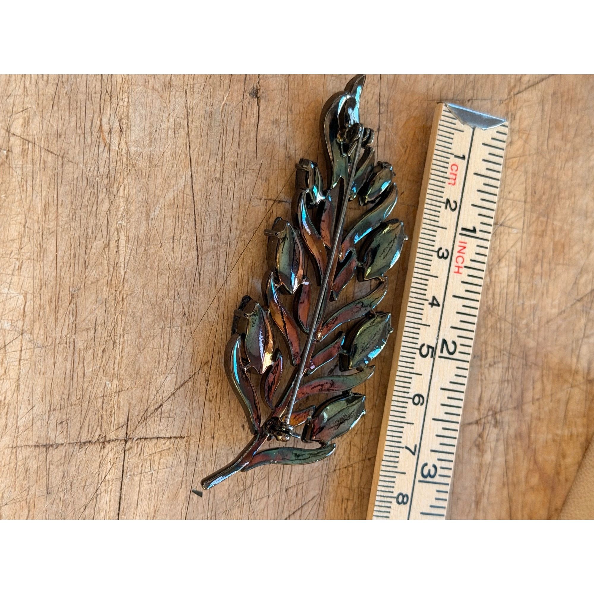 Other Vintage Leaf Brooch Blackl Rhinestone Statement Pin brooch Size ONE SIZE - 4 Thumbnail