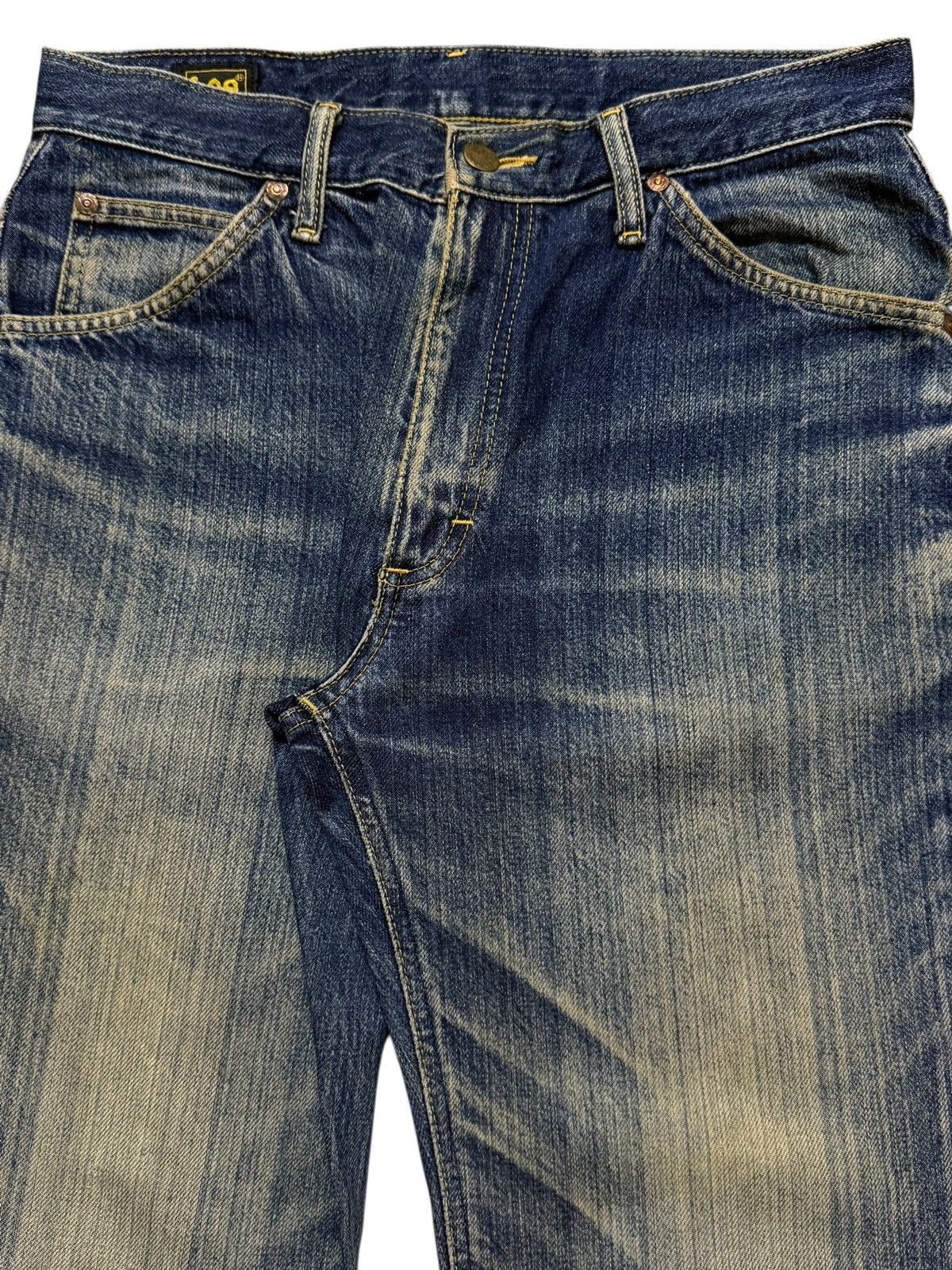 Lee Vintage 90s Lee Blue Mud Wash Whiskers Wide Leg Bootcut Size US 31 - 3 Thumbnail