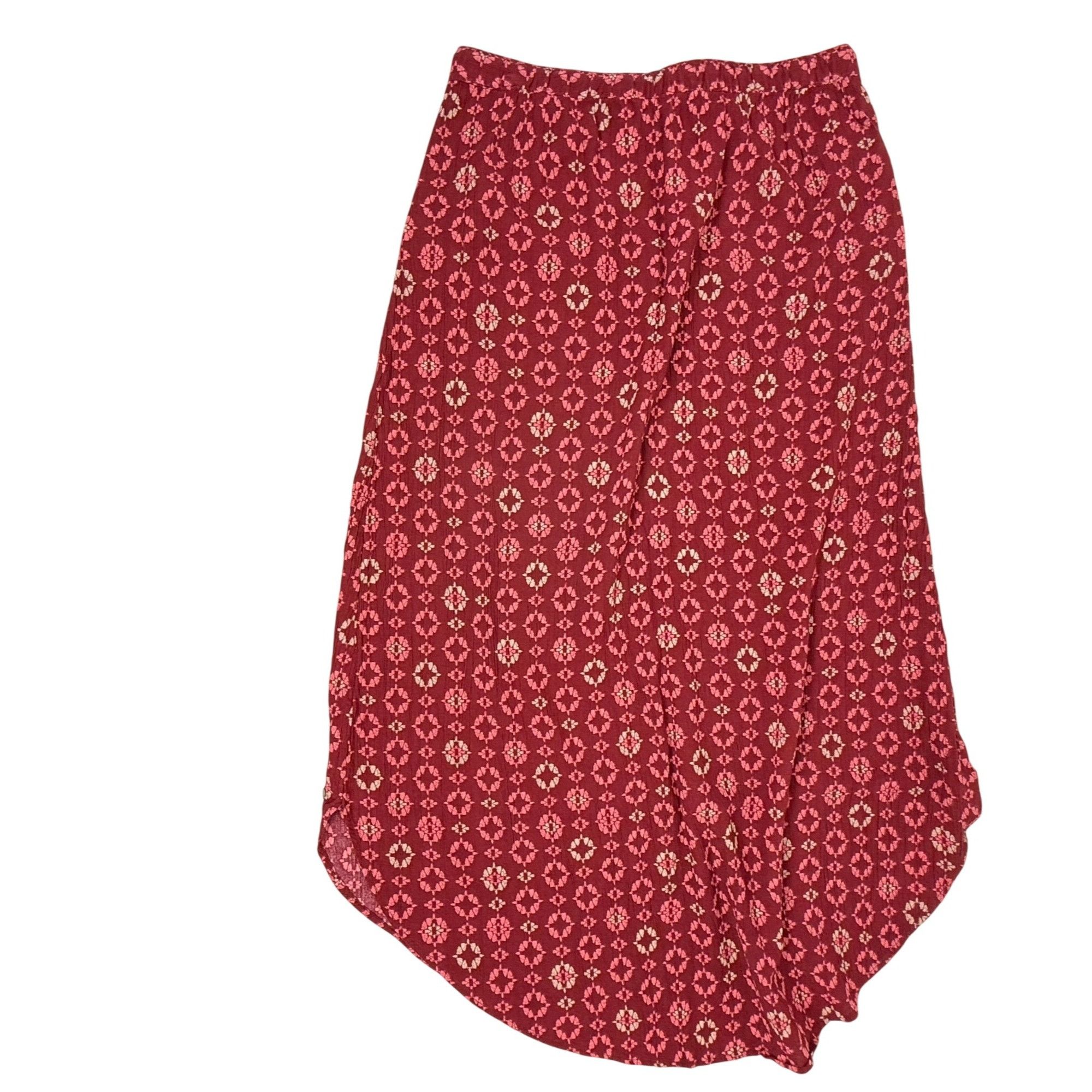 Eddie Bauer Eddie Bauer Women's Red Geometric Print Maxi Skirt Boho Hipp Size 31" - 3 Thumbnail