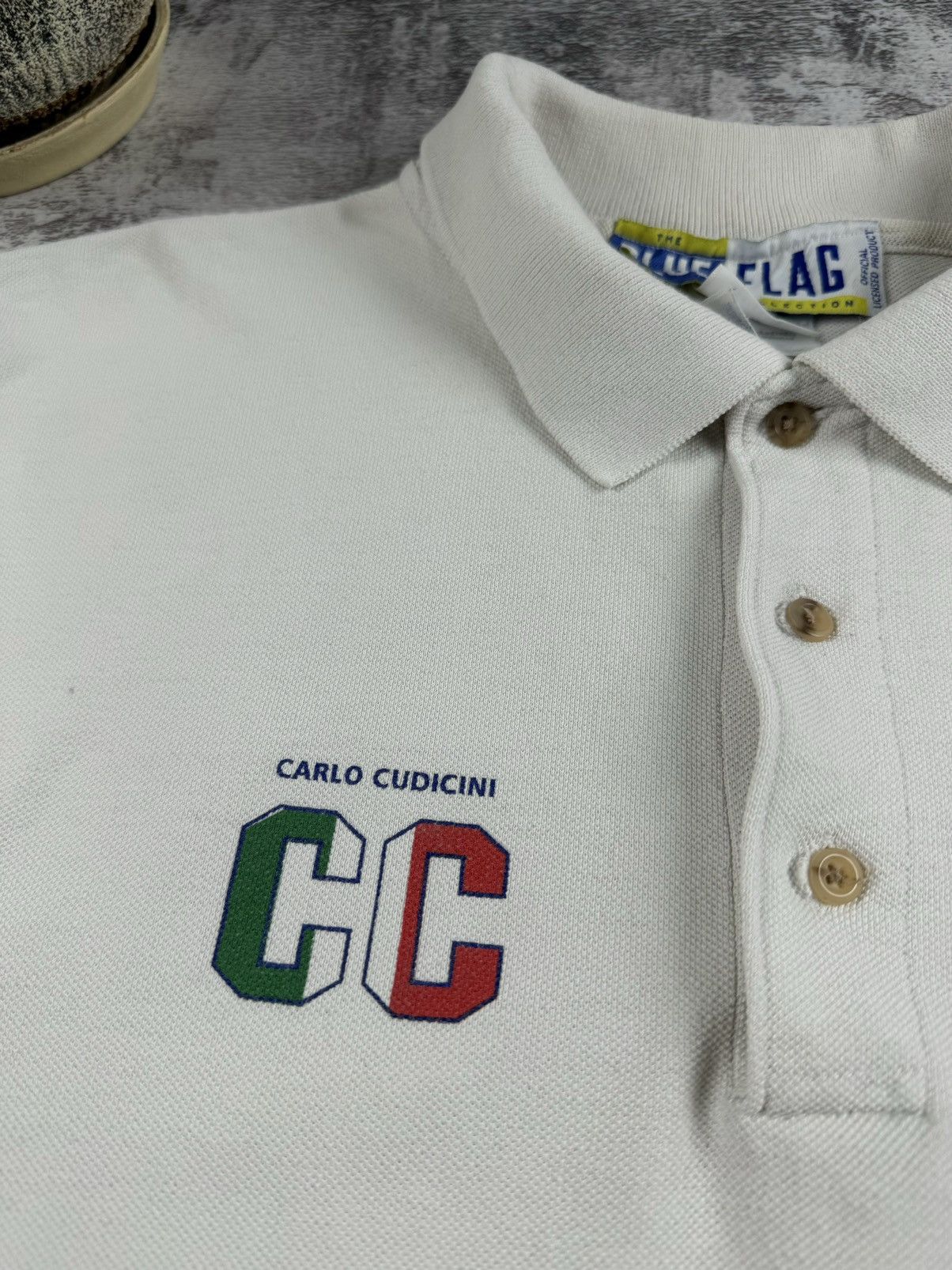 Chelsea Soccer 90S Chelsea Carlo Cudicini F.C Italy Polo T Shirt Tee Jersey Size US L / EU 52-54 / 3 - 8 Thumbnail
