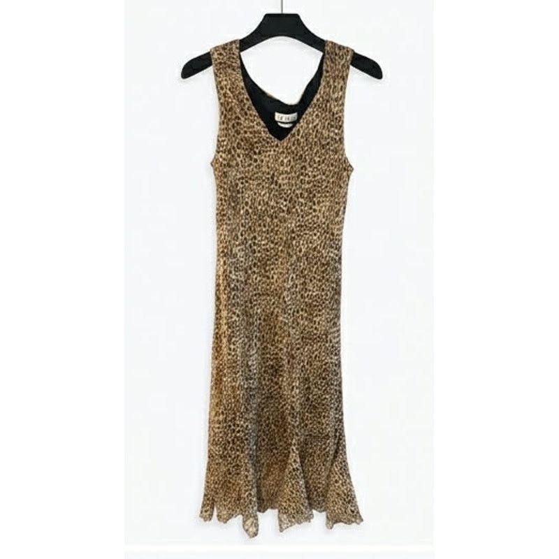Other VINTAGE Enfocus Studio Leopard Dress Sleeveless Ruffle Small Size S / US 4 / IT 40 - 1 Thumbnail