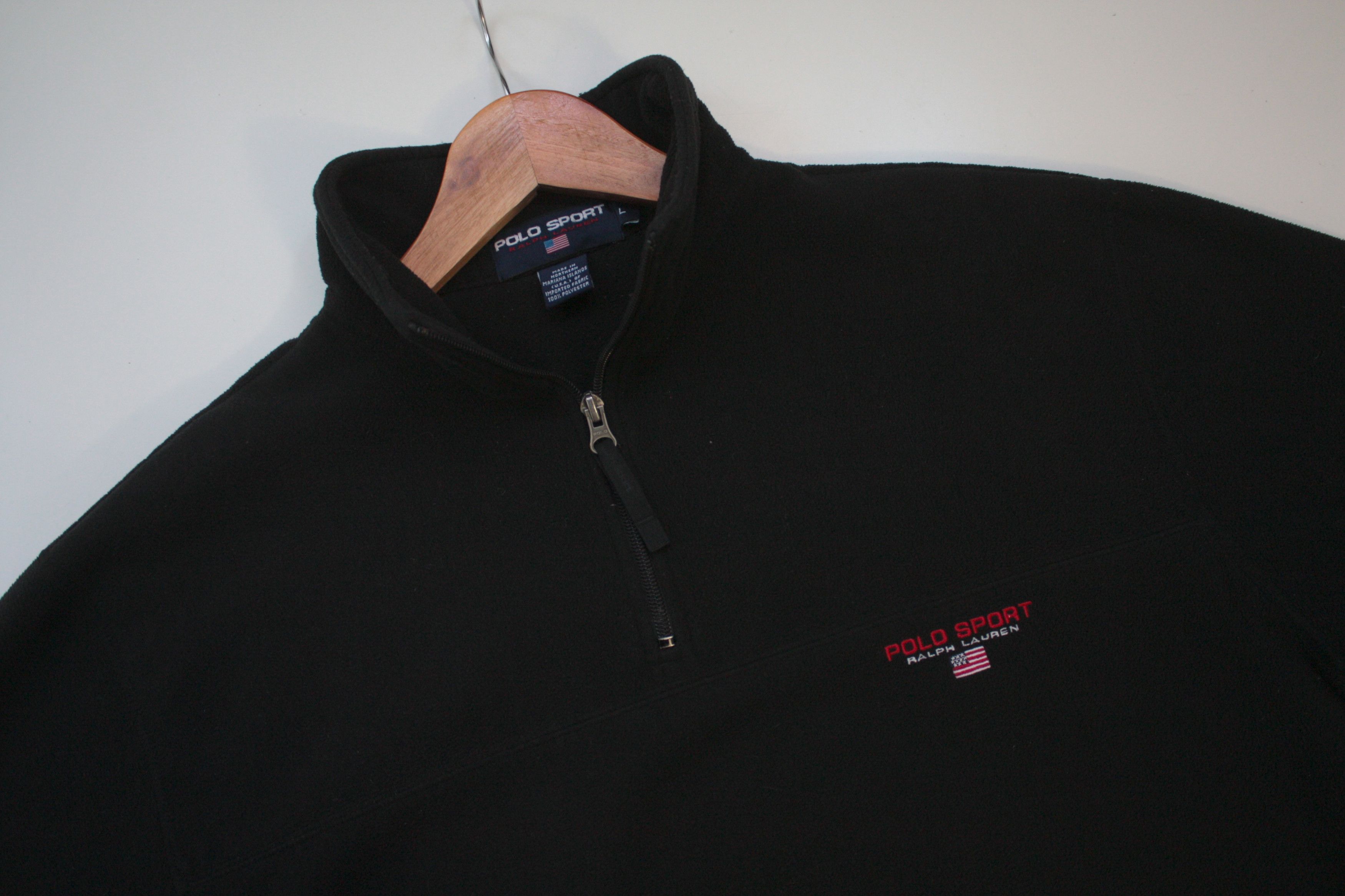 Polo Ralph Lauren Polo Sport Ralph Lauren Vintage Black Fleece Pullover Large Size US L / EU 52-54 / 3 - 4 Thumbnail