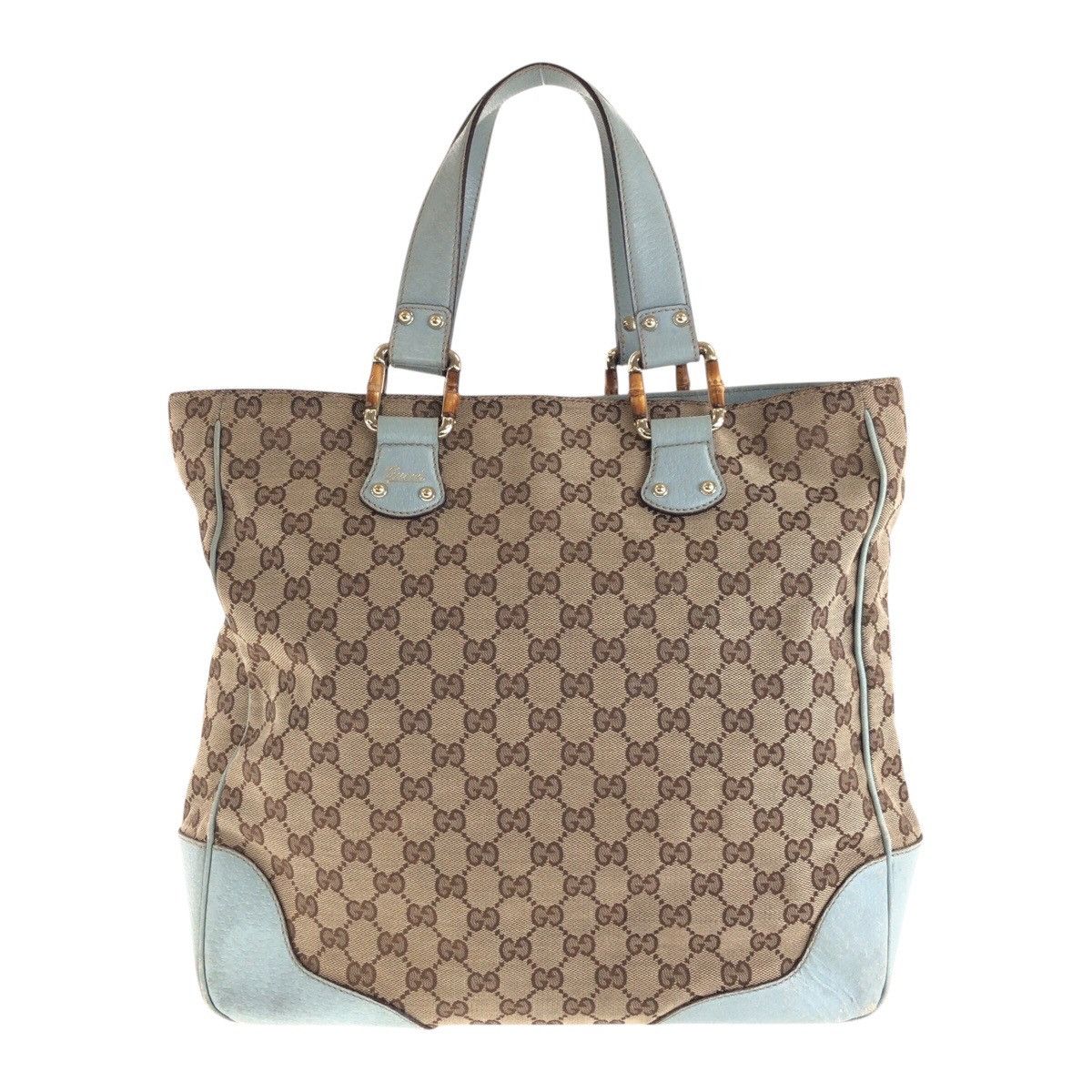 Gucci Gucci GG Canvas Leather Tote Bag Canvas Tote Bag 154375 in Beige, Women's