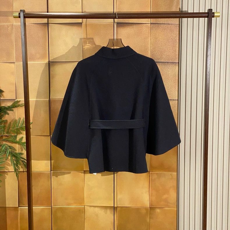 Max Mara Max Mara Mainline Midnight Blue Belted Lapel Wool Cape Size M / US 6-8 / IT 42-44 - 2 Thumbnail