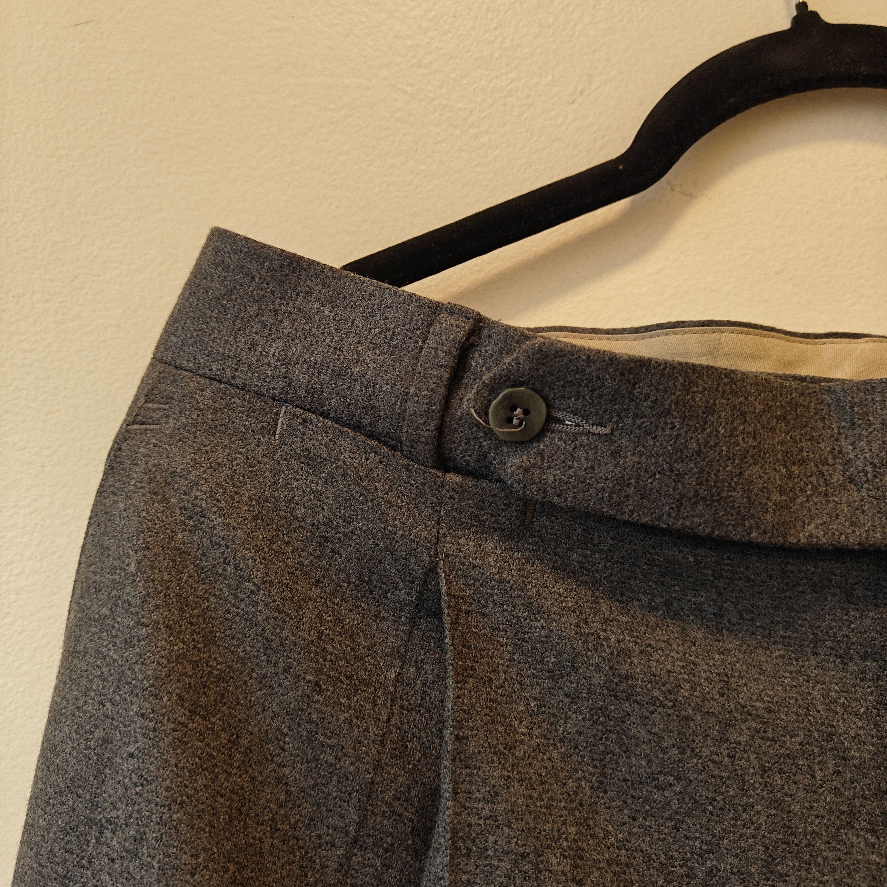 Stoffa Stoffa Dark Wool Pleated Trousers Fits W33 Size US 33 - 4 Thumbnail