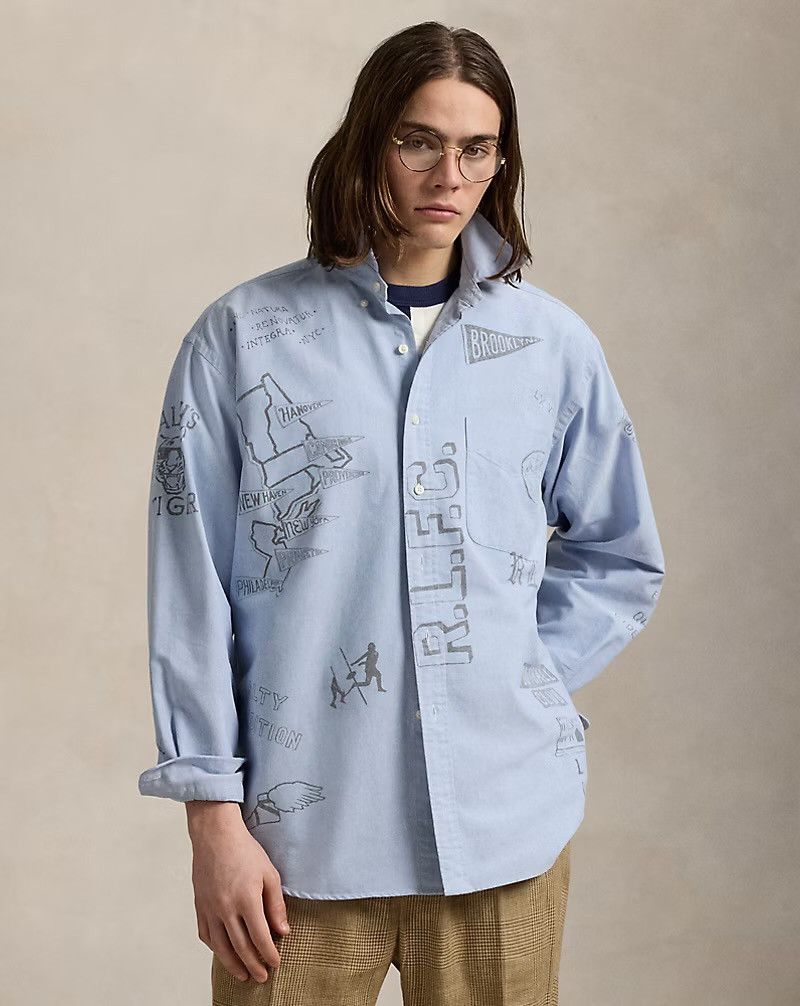 Polo Ralph Lauren Polo Ralph Lauren The Big Shirt West Blue Oxford Sketch XL Size US XL / EU 56 / 4 - 1 Thumbnail