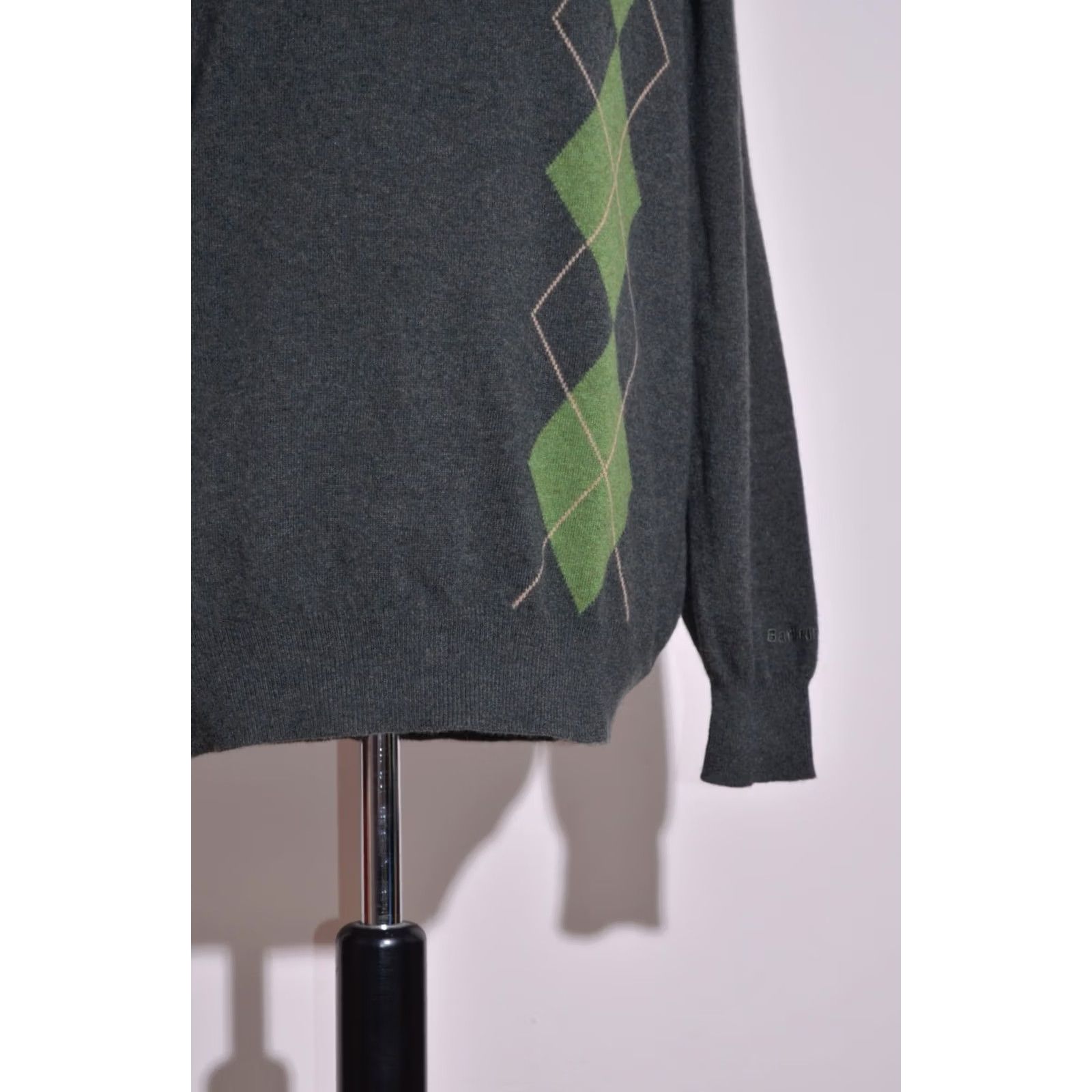 Barbour Barbour Men’s Argyle Crew Neck Pure Wool Sweater Made in Scotland Size L Green Pullover Jumper Knit_Sweater Mens Regular Wool Crew Neck Size US L / EU 52-54 / 3 - 4 Thumbnail