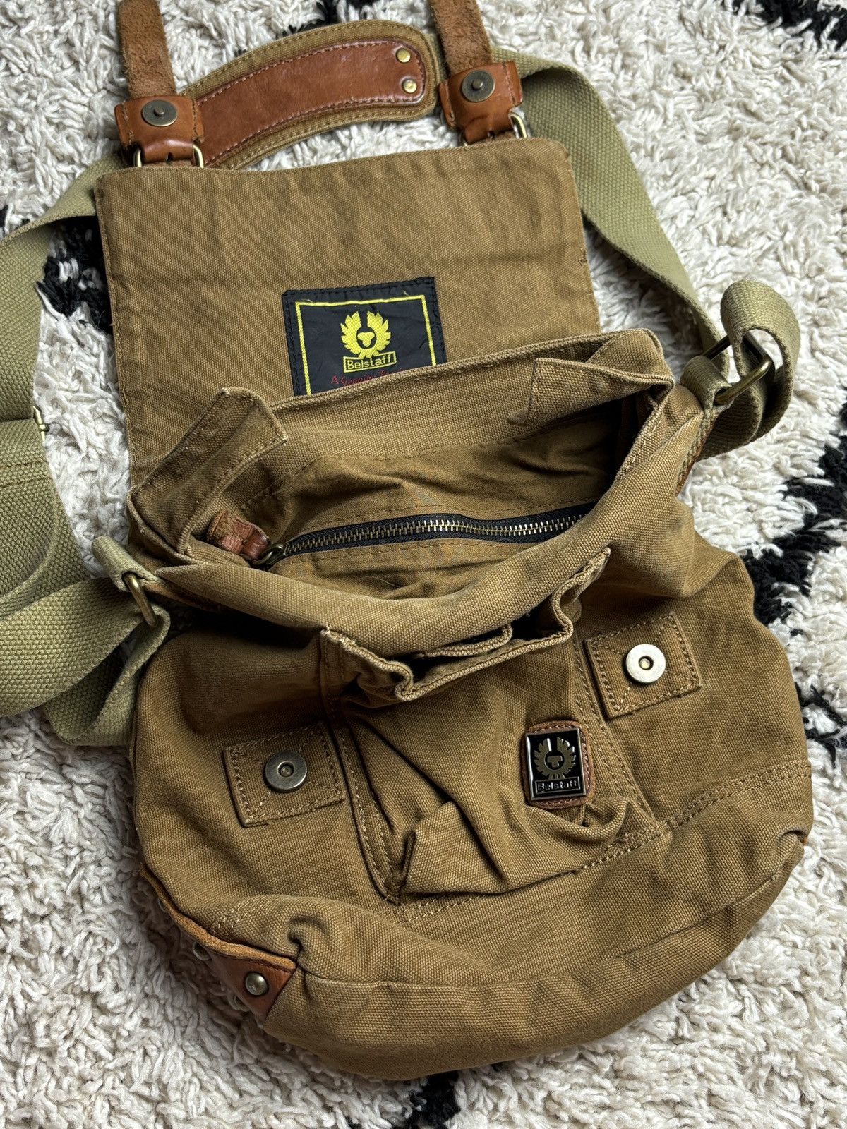 Belstaff Belstaff Vintage Colonial Canvas Leather Shoudler Bag Rare Size ONE SIZE - 6 Thumbnail