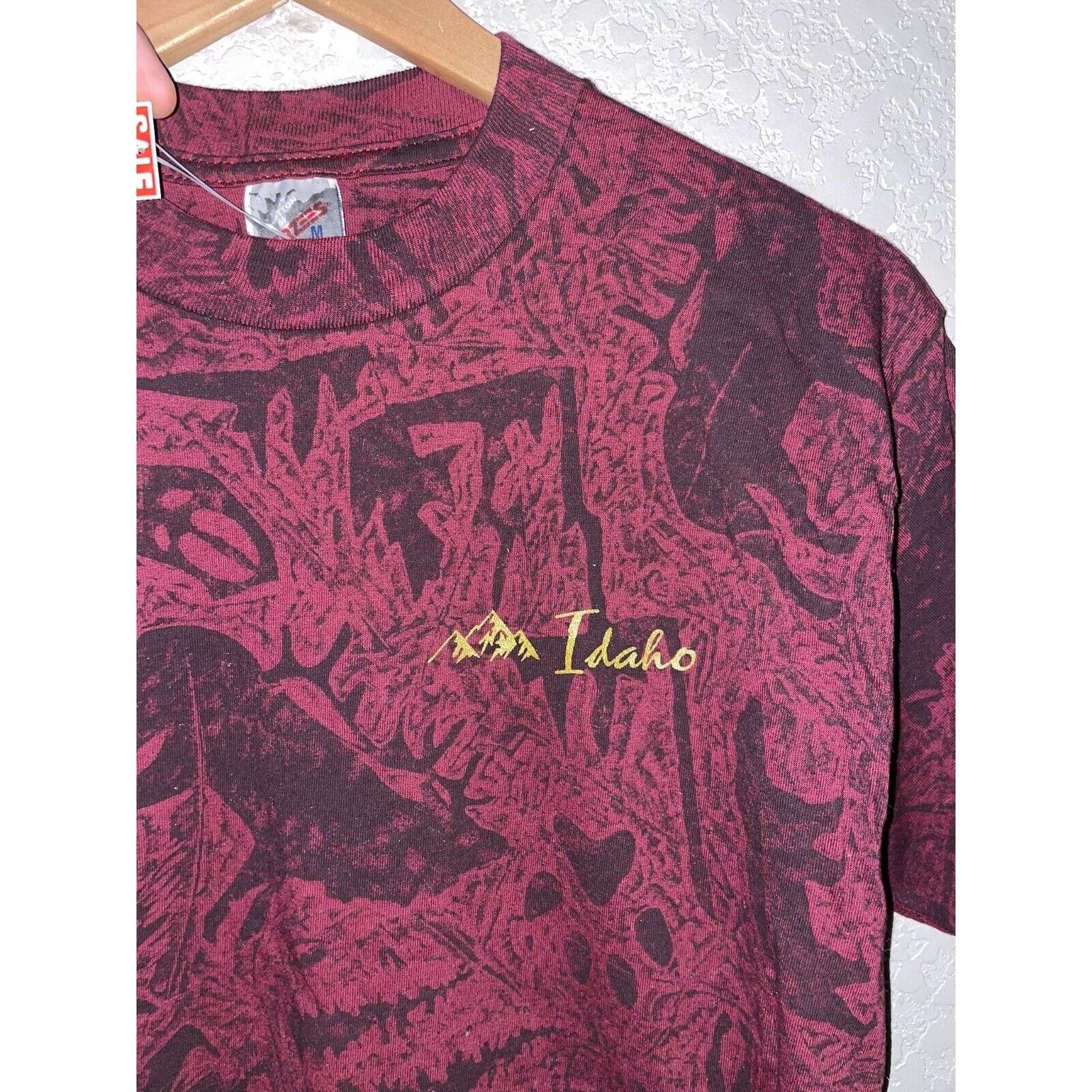 Jerzees Vintage Idaho Shirt AOP All Over Print Animal Tee VTG 90s M Size US M / EU 48-50 / 2 - 2 Thumbnail