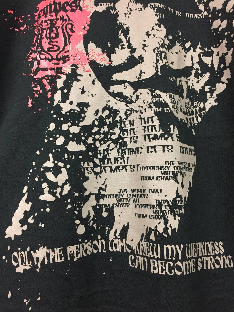 Japanese Brand Tempest Japan Skull Cyber Grunge Lace-Up Graphic Tee Size US XXL / EU 58 / 5 - 4 Thumbnail
