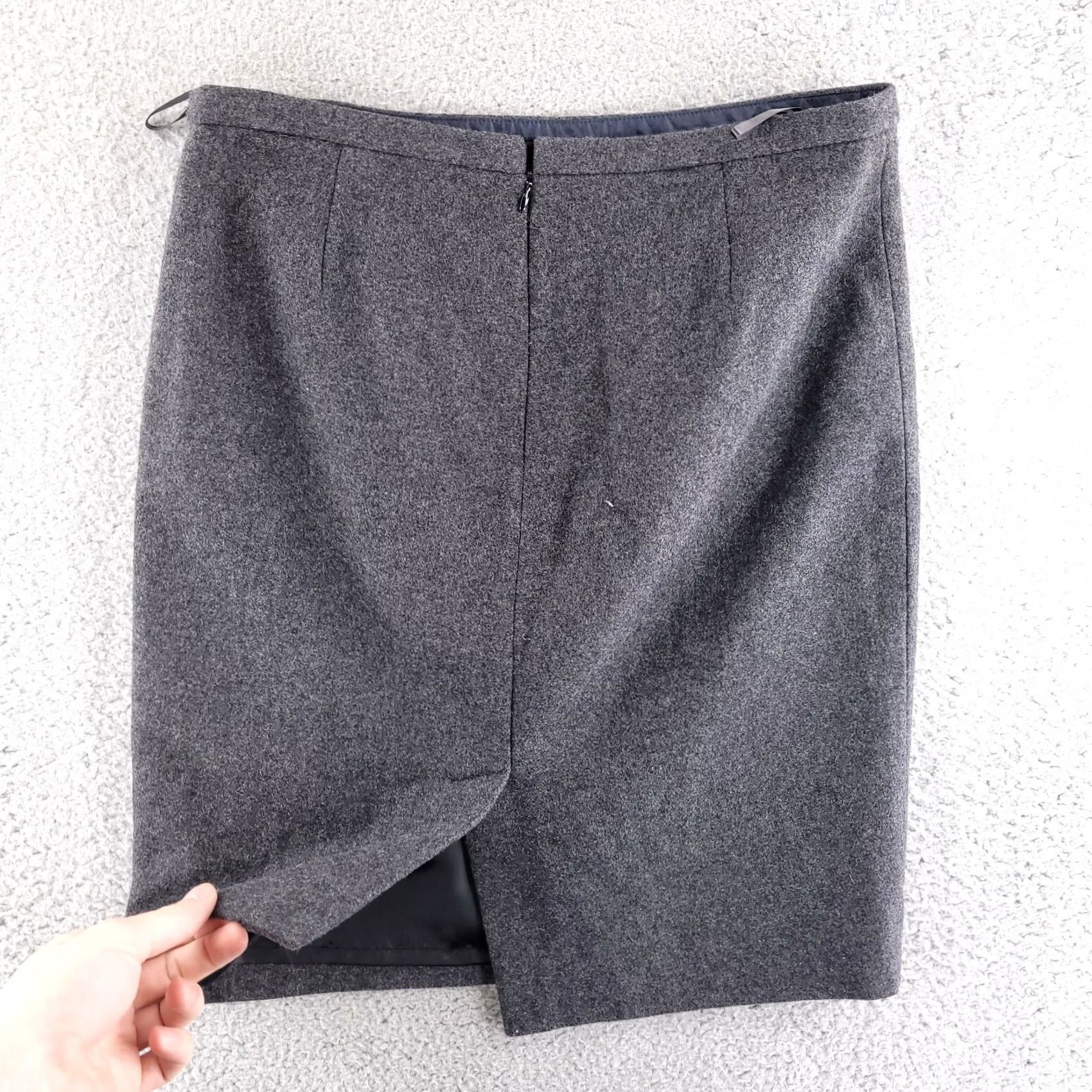J.Crew J.CREW Skirt Women 4 Pencil Straight Wool Blend Zip Pockets Gray Lined Front Vintage No Size 27" / US 4 / IT 40 - 5 Thumbnail
