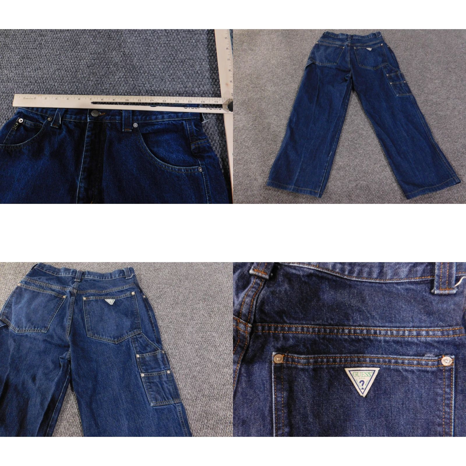 Guess GUESS Jeans Mens Carpenter Denim Workwear Blue 33x32 Pockets Relaxed Fit Size US 33 - 8 Thumbnail