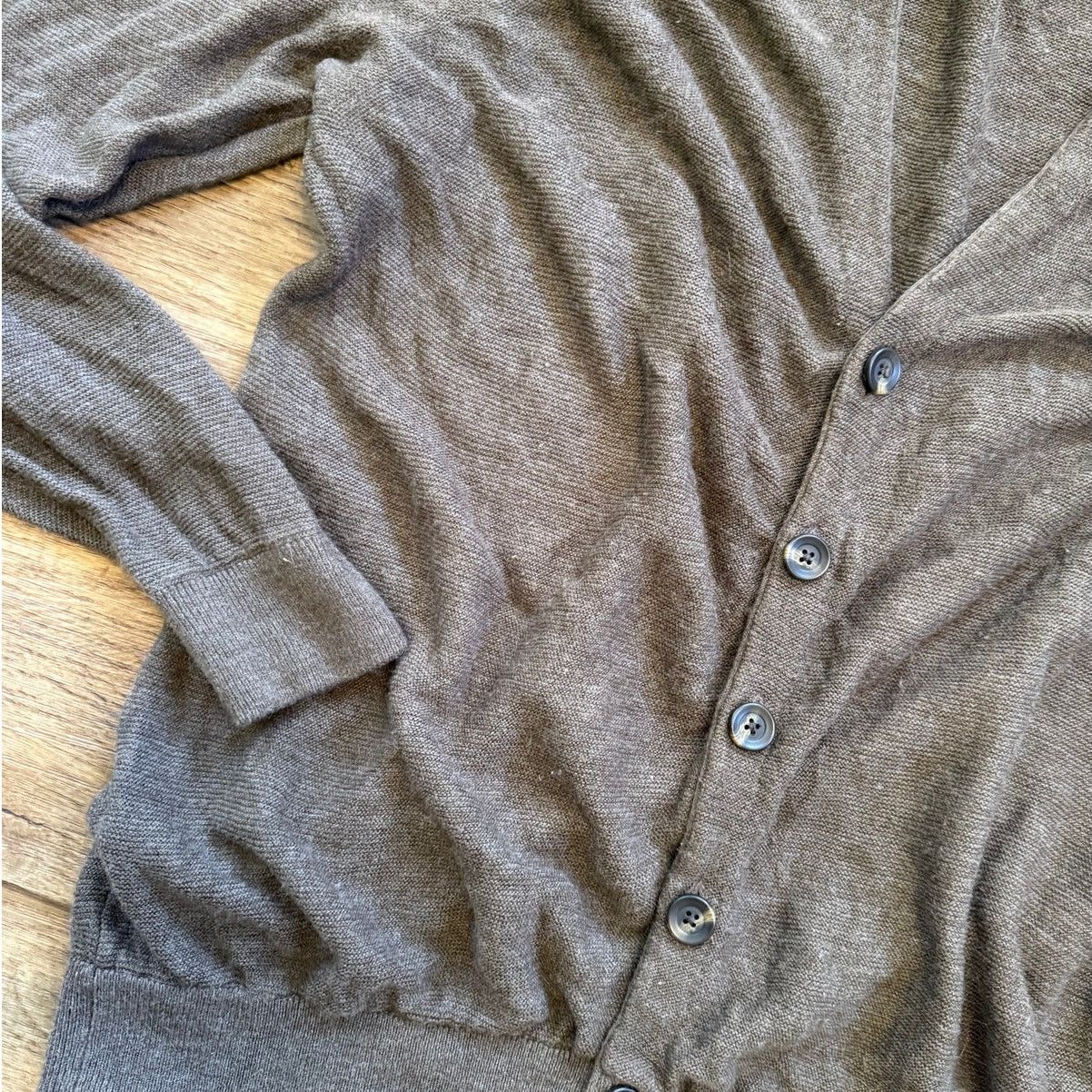 Vintage Vintage Brown Knit Cardigan Sweater Size US XL / EU 56 / 4 - 3 Thumbnail