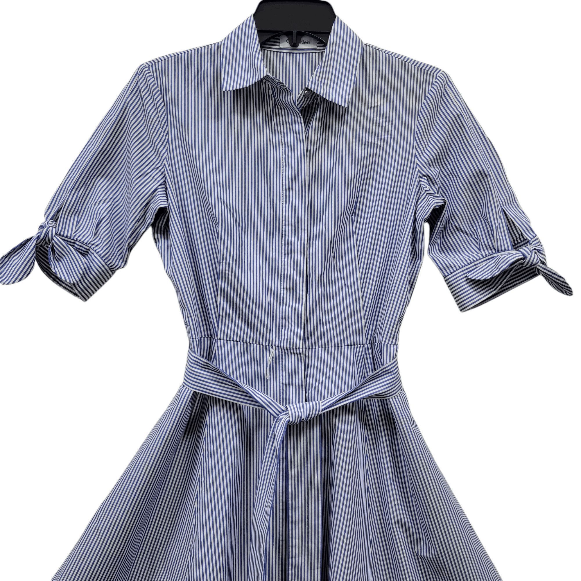 Calvin Klein Calvin Klein Women Blue White Stripe Maxi Flare Dress Size 8 Size M / US 6-8 / IT 42-44 - 5 Thumbnail