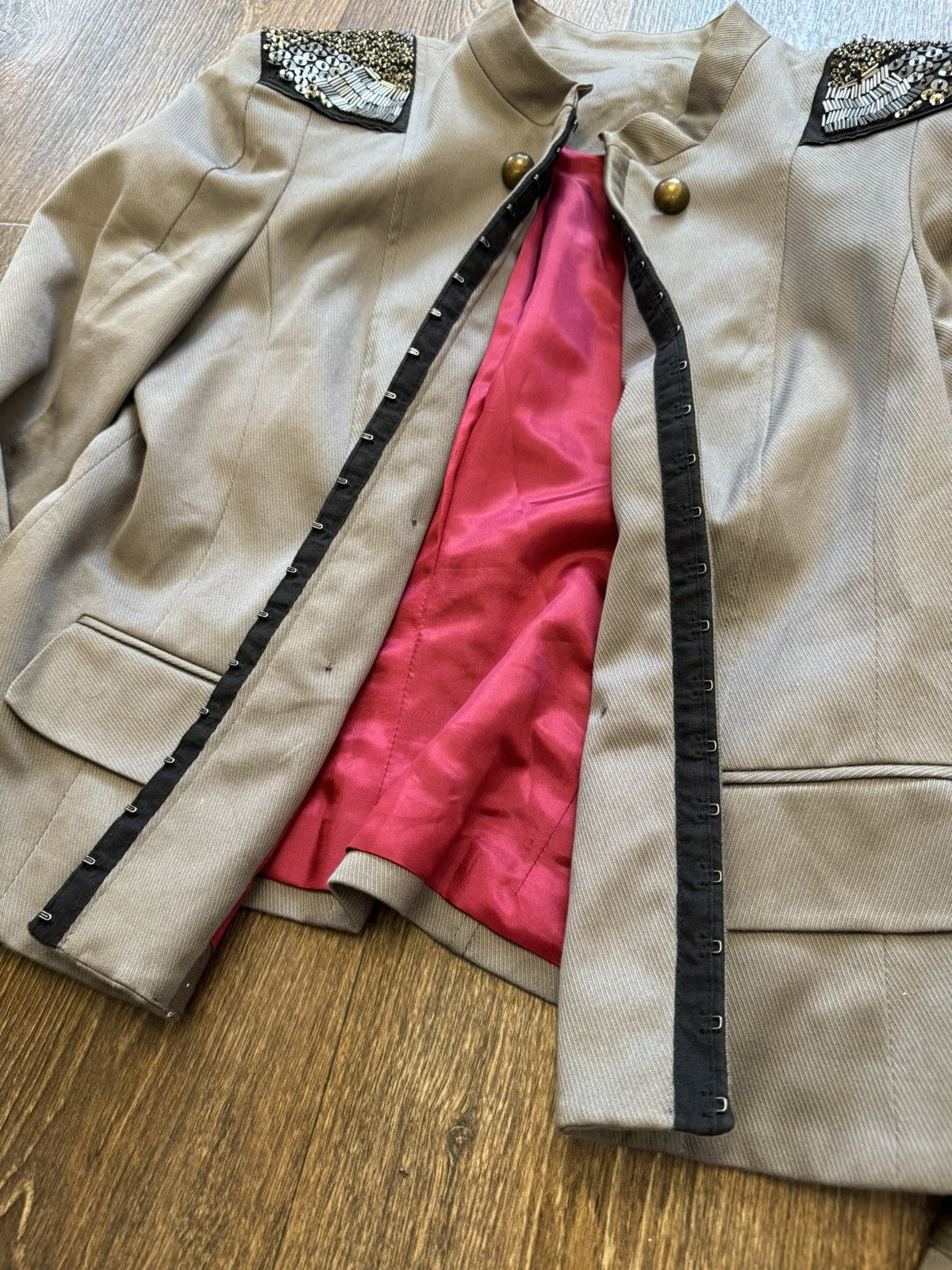 Le Grande Bleu (L.G.B.) Vintage Hussar Napoleon Button Blazer Jacket Size US S / EU 44-46 / 1 - 6 Thumbnail
