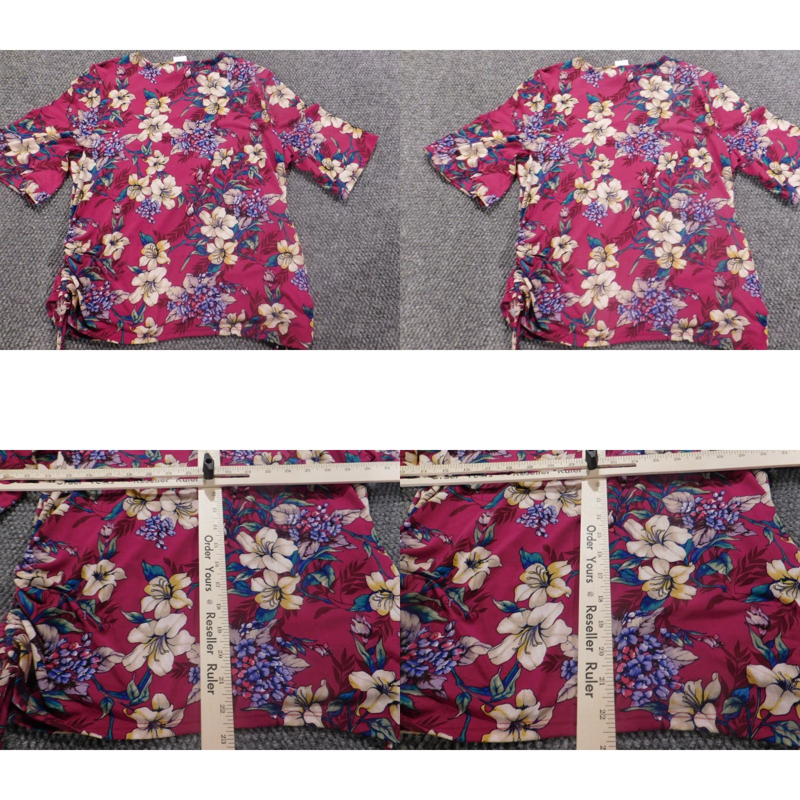 Vintage Chicos Blouse Shirt Womens Red Floral Chief Designer Crew Neck Short Sleeve Pullover Knit Stretch Breathable Classic 1 Size Regular Vintage No Size XS / US 0-2 / IT 36-38 - 8 Thumbnail