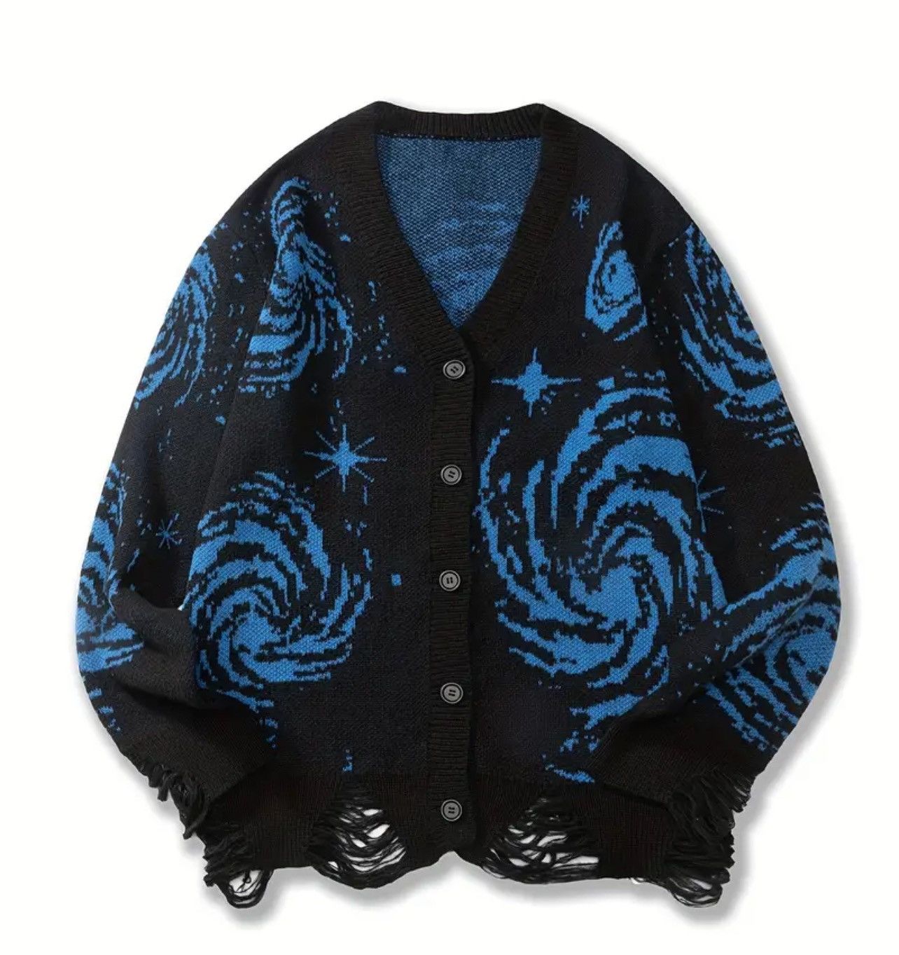 Vintage distressed knit starry night sweater Size US XL / EU 56 / 4 - 1 Thumbnail
