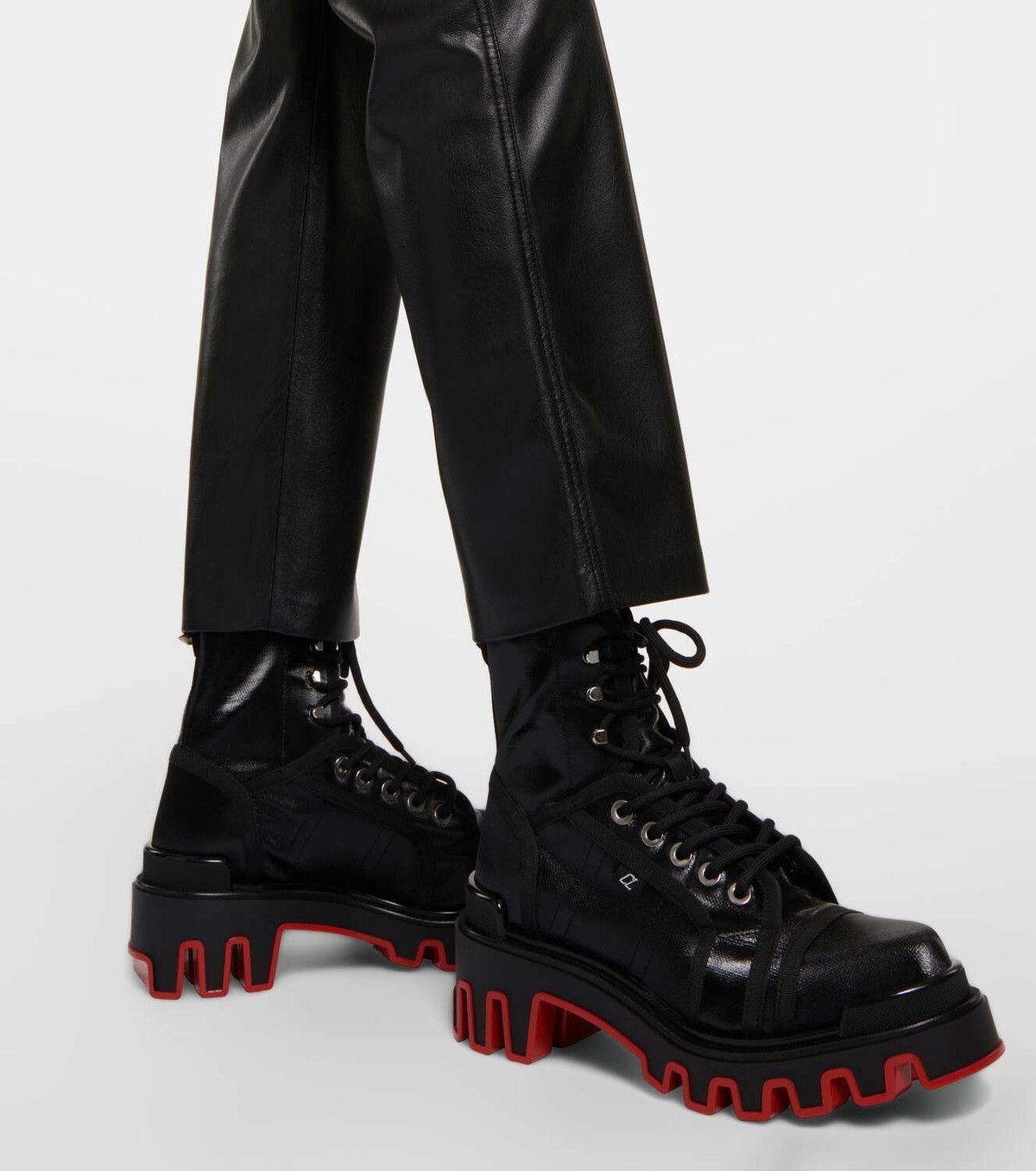 Christian Louboutin Mens Panaroot Dune Flat Black Combat Lace Up Boot 43.5 10.5 Size US 10.5 / EU 43-44 - 6 Thumbnail