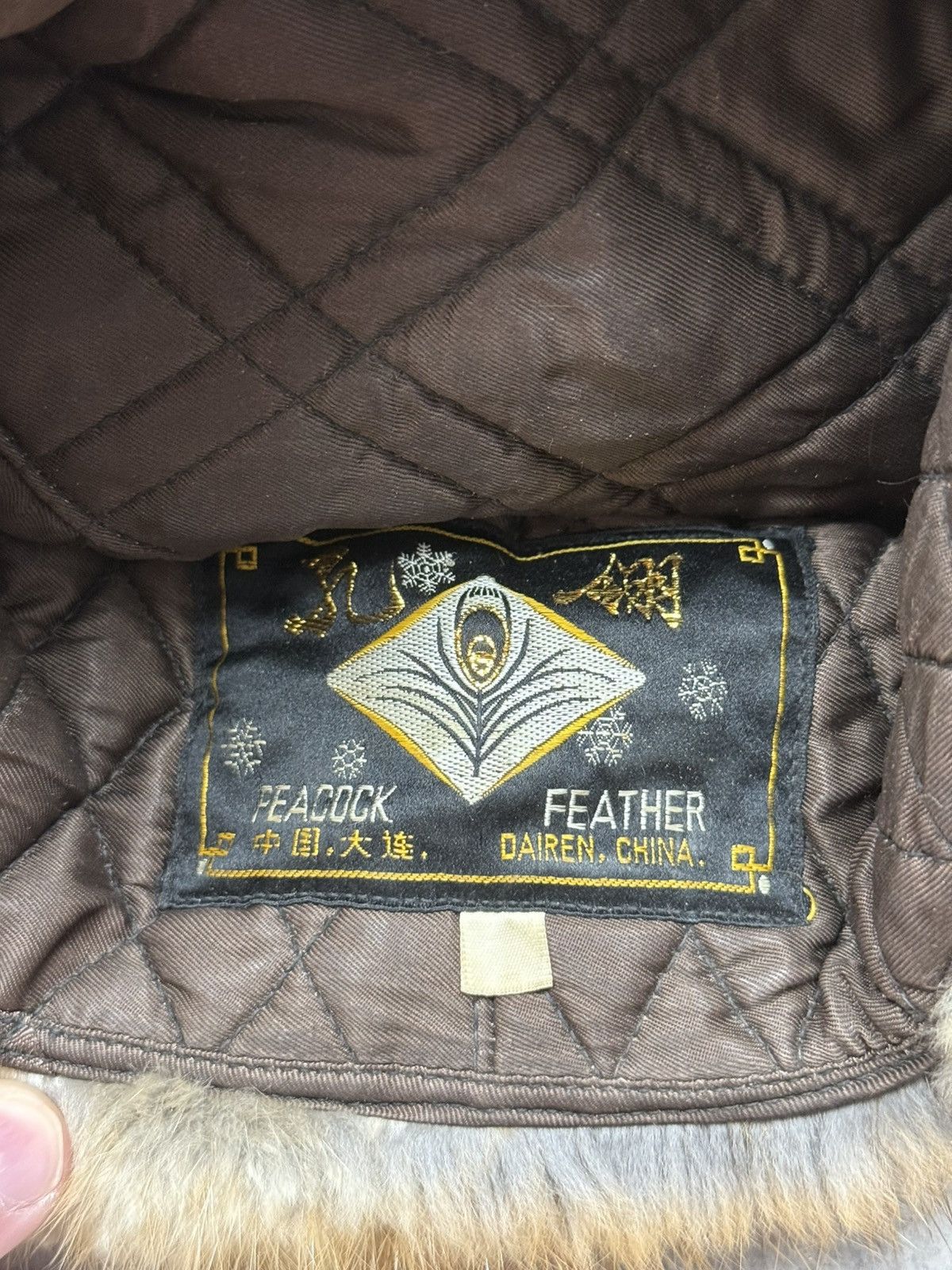 Vintage Vintage Peacock Feather Hat Ushanka Real Fur China Style 90s Size ONE SIZE - 7 Thumbnail