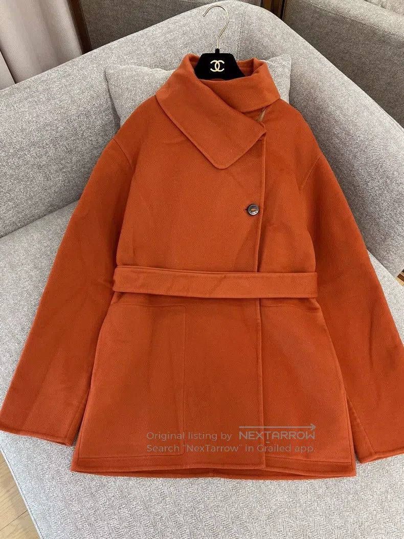 Hermes Hermes Orange Mid-Length Cashmere Overcoat Jacket Size XS / US 0-2 / IT 36-38 - 1 Thumbnail