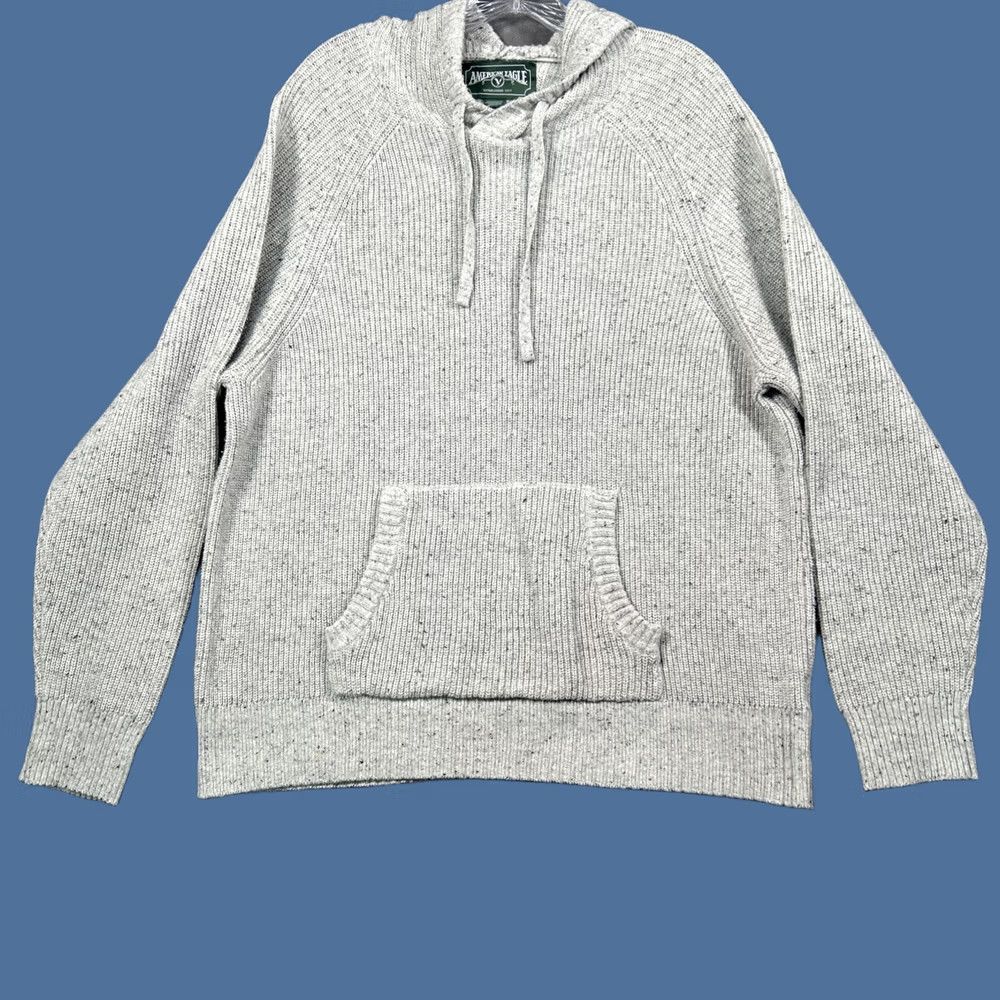 American Eagle Outfitters American Eagle Outfitters Hoodie Mens XXL Pullover Sweater Knit Ribbed Ivory Drawstring Size US XXL / EU 58 / 5 - 1 Thumbnail