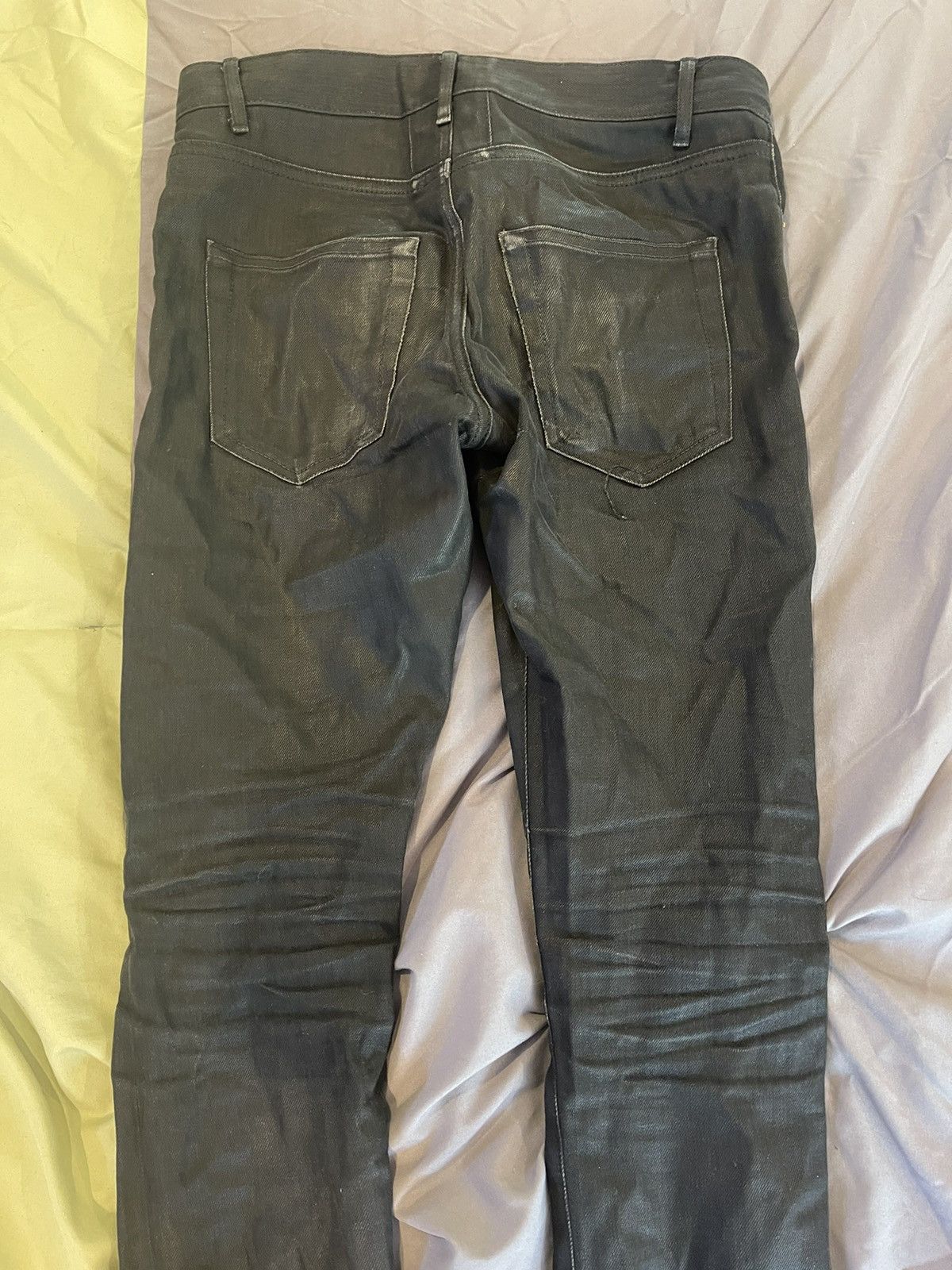 Yves Saint Laurent Saint Laurent black wax denim jeans Size US 28 / EU 44 - 4 Thumbnail